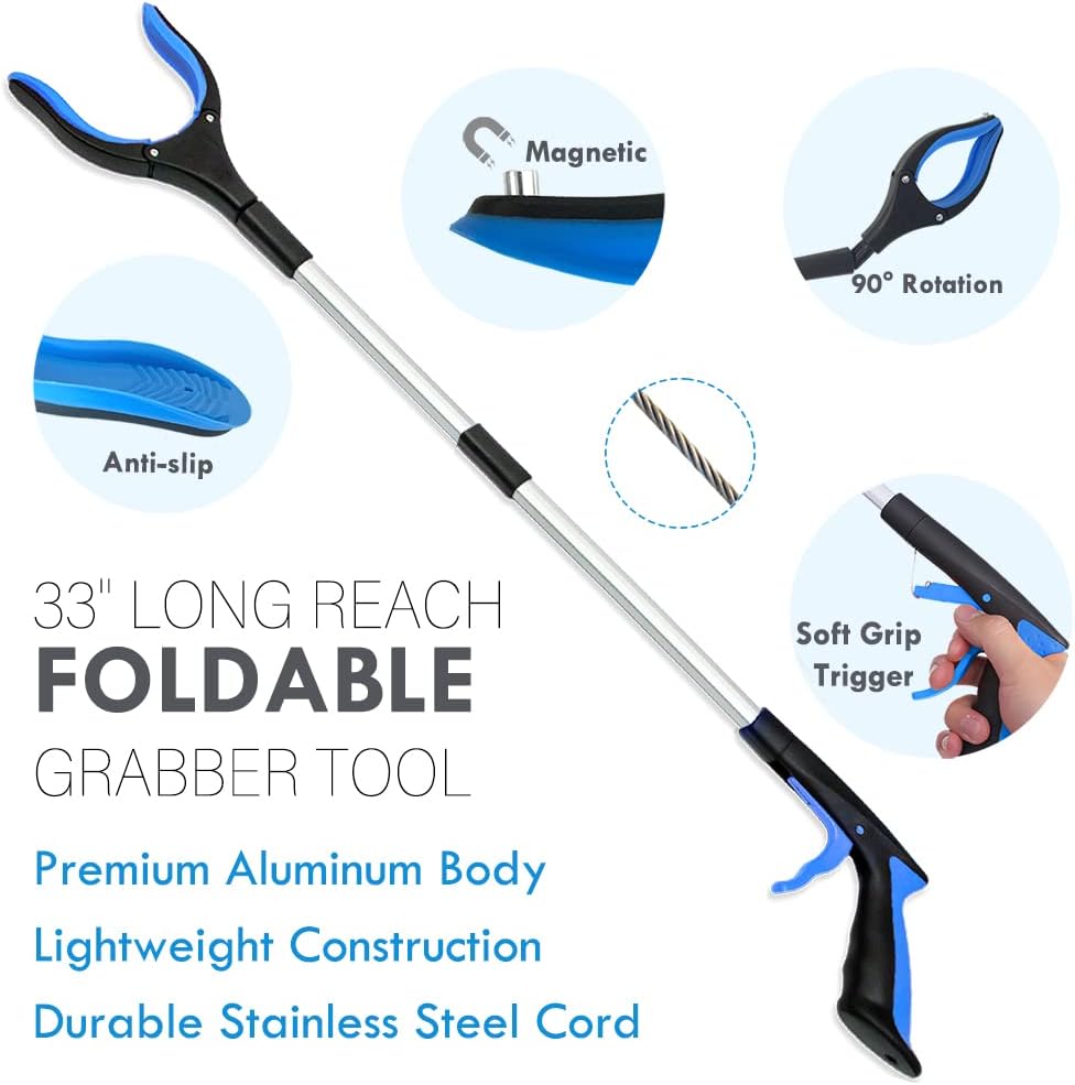 6PC Hip Kit, Hip Replacement Kit After Surgery,Hip Kit for Seniors Total Hip Replacement Prime-Grabber, Sock Aid,Shoehorn&Dressing Stick,Leg Strip,Back Scratcher,Bath Loofah, Hip Kit with Leg Lifter