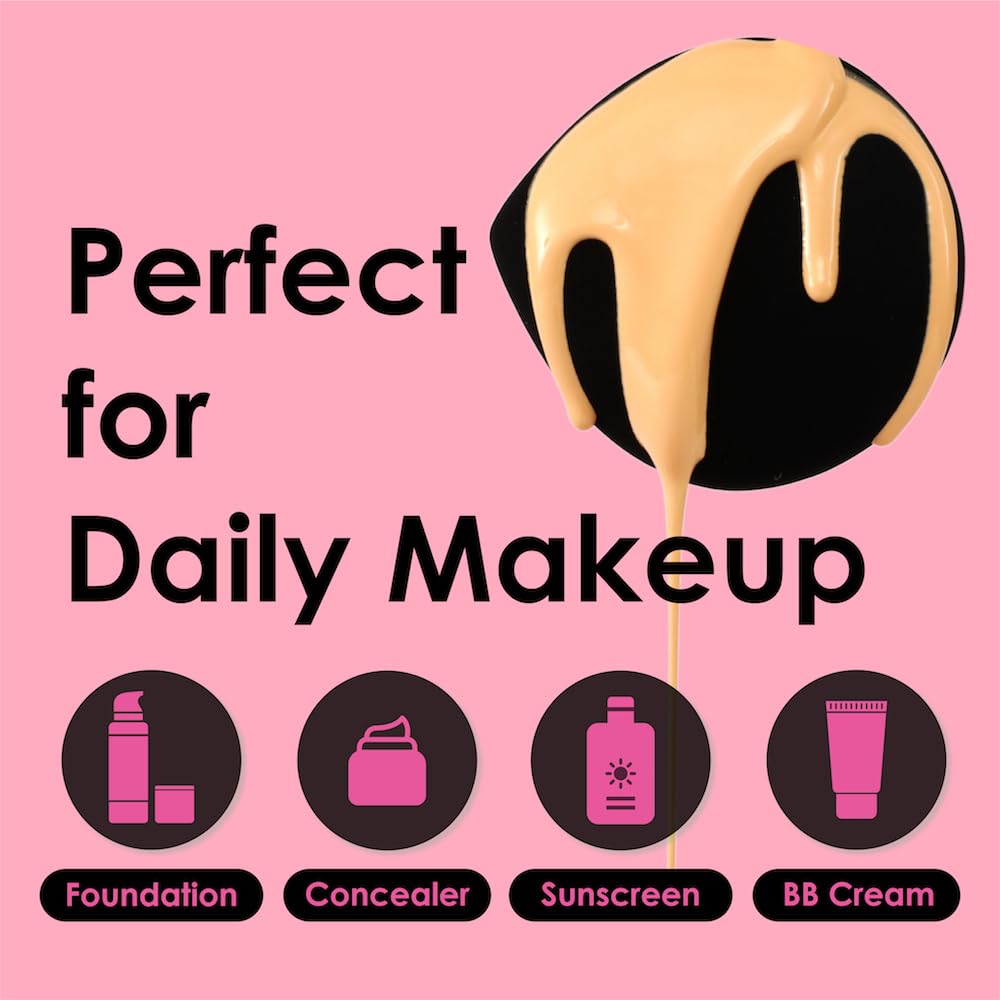 5Pcs Makeup Sponge Latex-Free Soft Blender Sponge Perfect for Liquid Foundation Concealer Cream Powder, Beauty Sponge Gift Set for Long-lasting and Natural Makeup, Pink, Medium