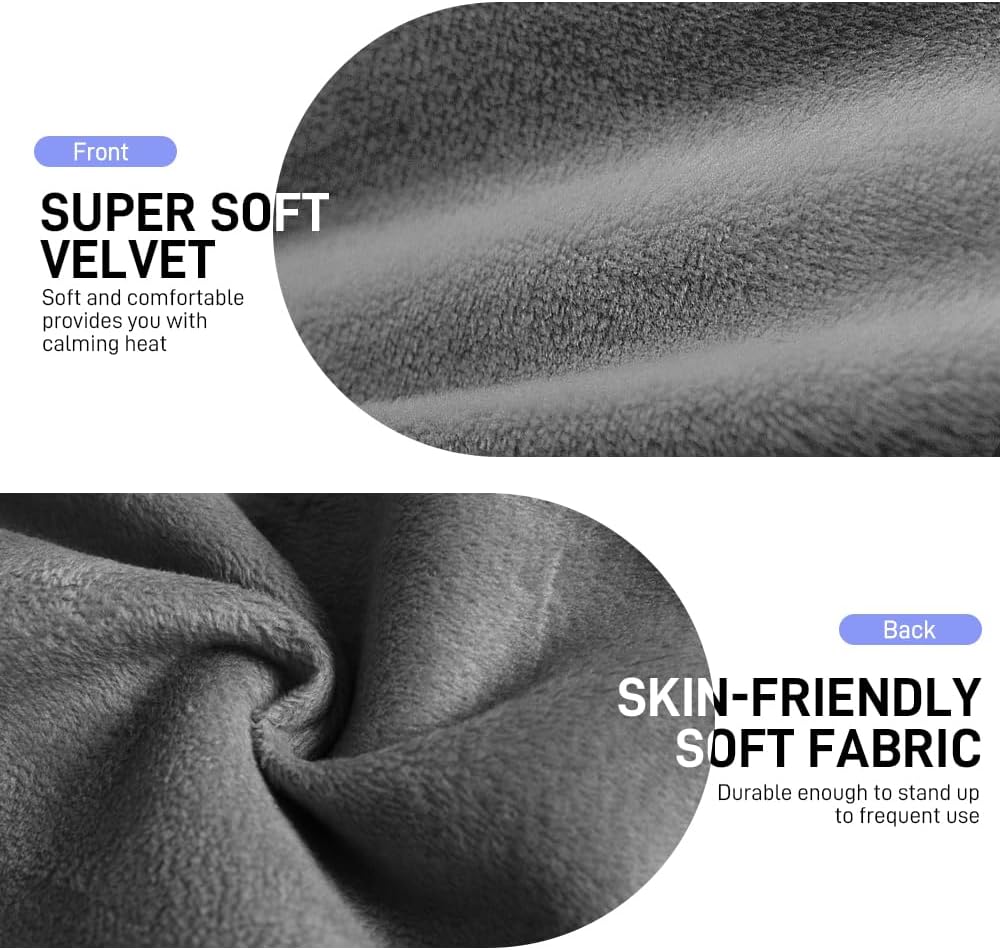 Microwave Heating Pad for Pain Relief, 6 x 12 Microwavable Moist Heat Pads for Neck, Shoulder, Back, Knee, Period Cramps, Rice Heat Pack Hot & Cold Compress Reusable & Portable, Grey