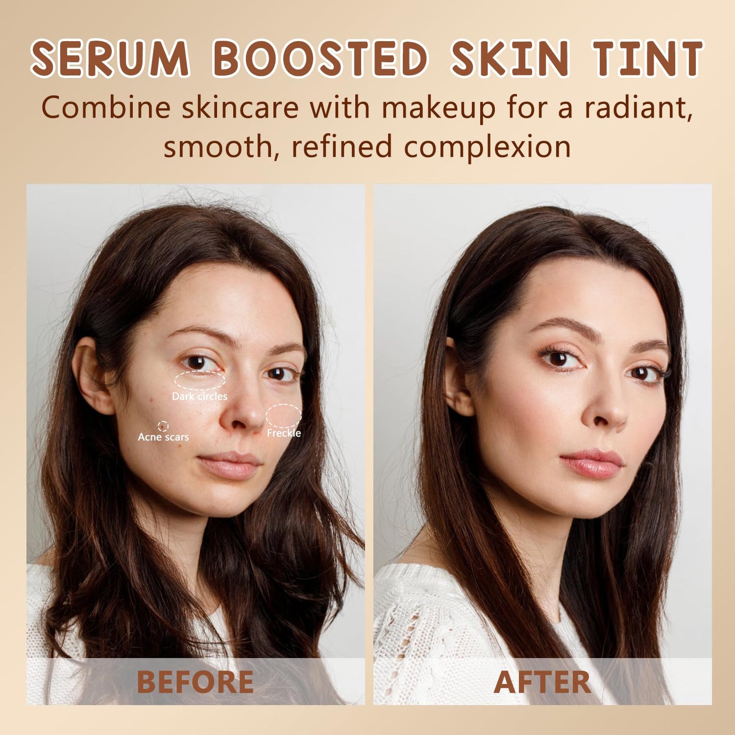 2PCS Foundation Stick Beauty Balm Serum Boosted Skin Tint, Solid Tinted Moisturizing Serum Contour Stick, Natural Fit, Moisturizing ＆ Concealing Foundation Sticks (#03)