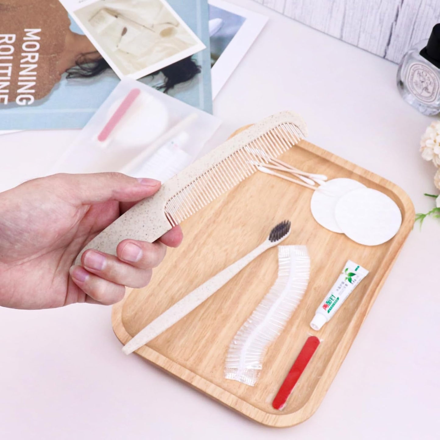 Hygiene Kit, Hygiene Kit Bulk, Travel Hygiene Kit with Toothbrush, Toothpaste, Care Package, Comb, Shower Cap, Individually Packed, Suitable for Hotel, Home, Camping, Travel (20-Pack)