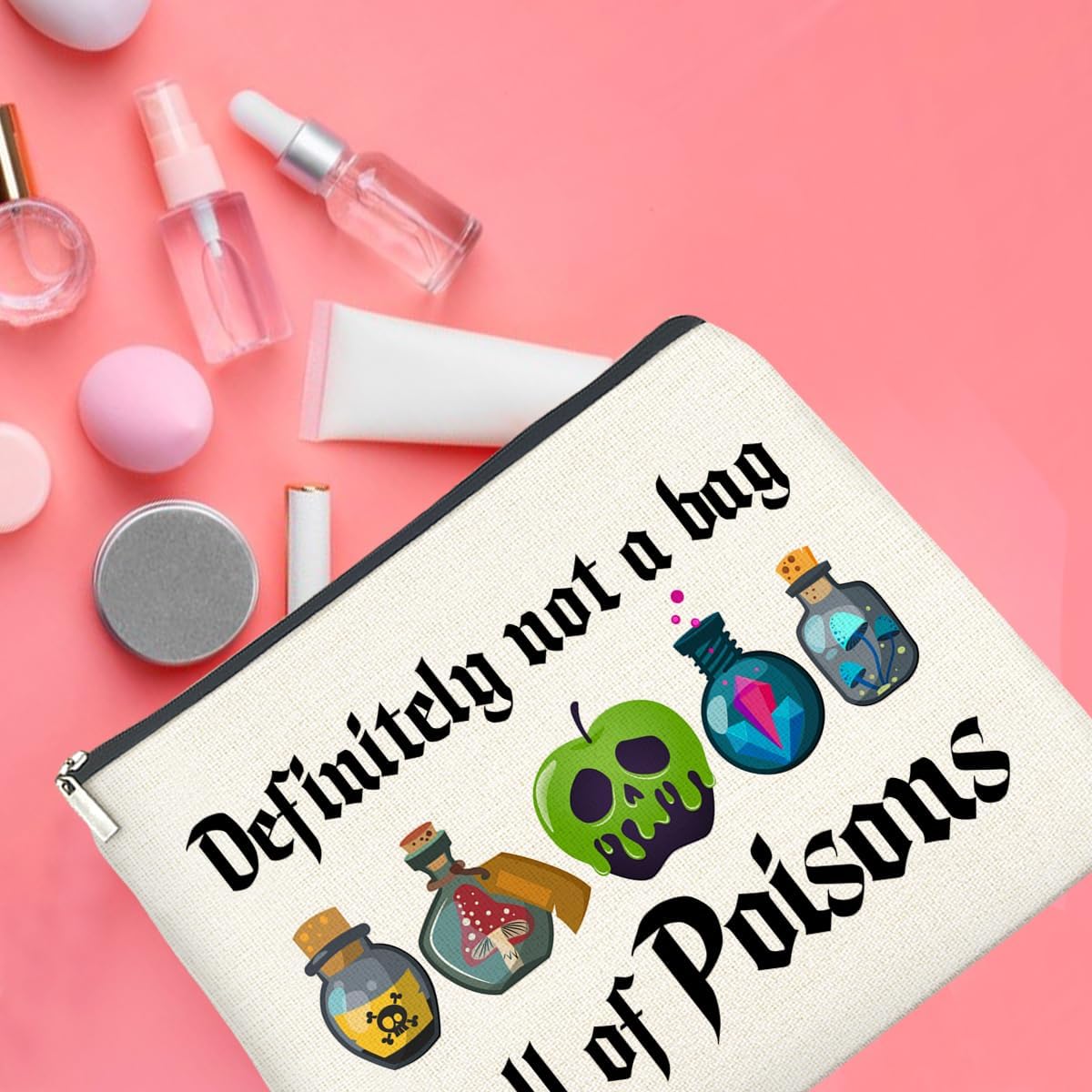 Witch Makeup Bag Gifts for Women Poison Enthusiast Halloween Witchy Cosmetic Bag Zipper Pouch