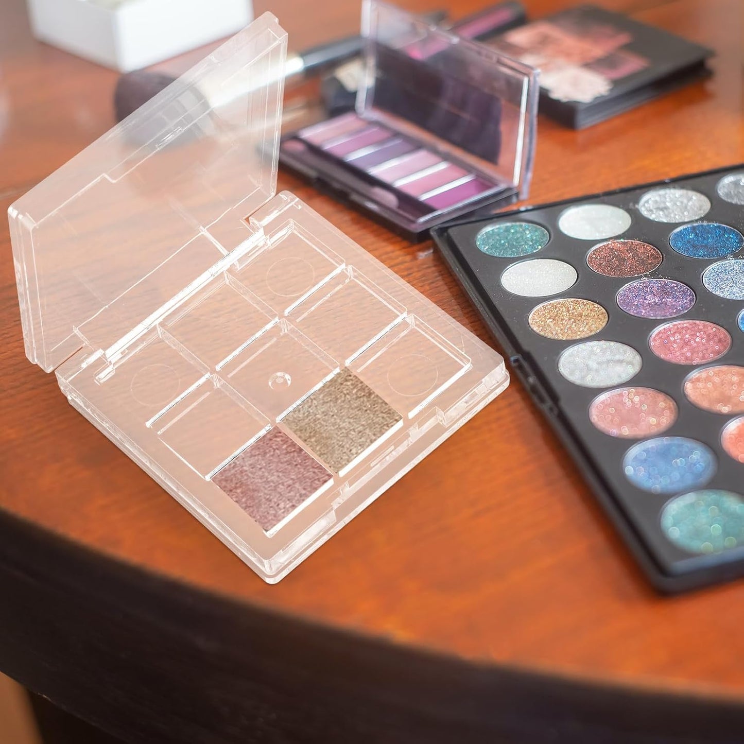 2pcs Empty Lipstick Palette Clear Lipstick Case Mini Highlighters Cross Body Bag Portable Makeup Organizer Storage Cases Sample Eye Shadow Plastic Empty Bracket Travel
