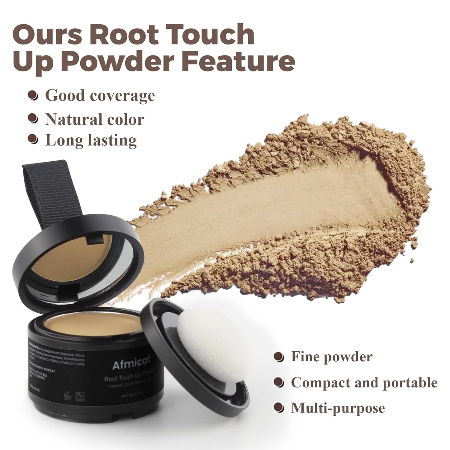 Instant Hairline Powder, Root Touch Up Hair Color for Gray Coverage and Thinning Hair, Root Cover Up Conceals Hair Loss & Bald Spots, Natural and Non-Greasy Hair Color for Women & Men, Medium Blonde