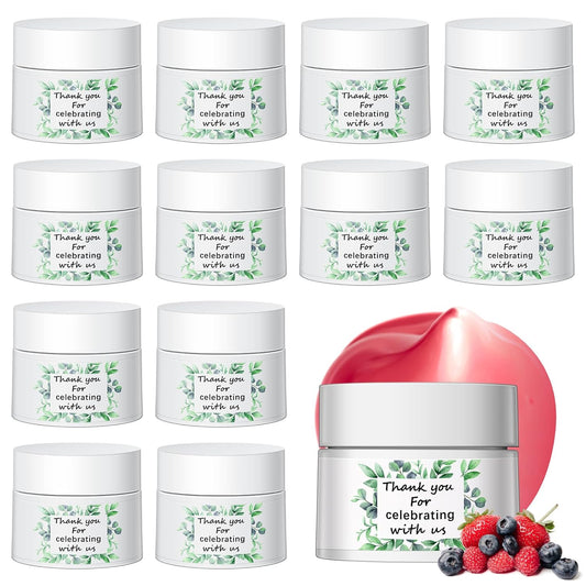 12 Pcs Thank You Lip Sleeping Mask Bulk Bridal Shower Gifts for Guests Thank You for Celebrating with Us Lip Mask Moisturize Nourish for Wedding Bridal Shower Favor Christmas Gift(Eucalyptus)