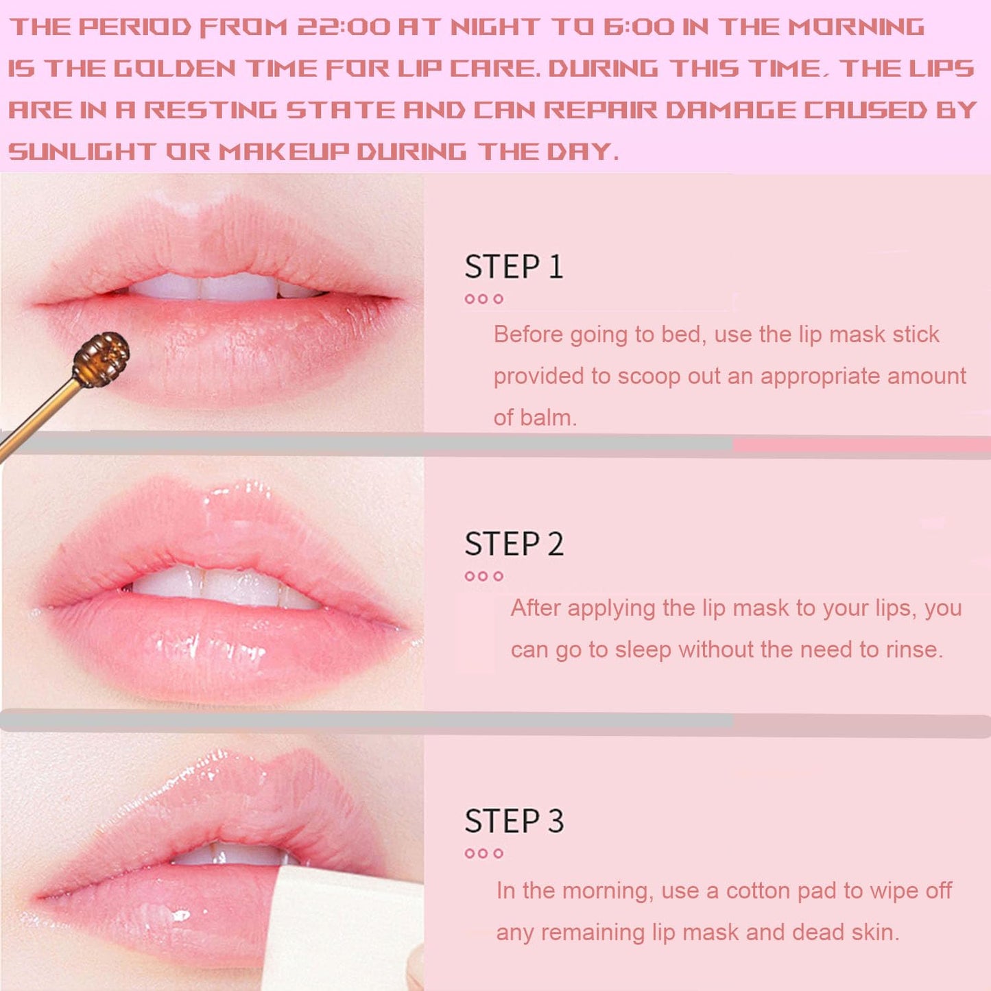 4 PCS Bee Lip Balm Honey Pot, Honey Strawberry Watermelon Apple Sleeping Lip Mask Overnight with Sticks, Exfoliating Prevention Dry and Crack Lip Scrubs