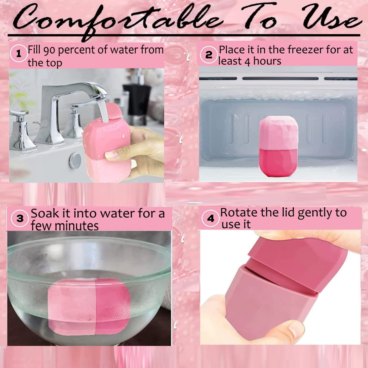 Ice Roller for Face & Eye Puffiness Relief - Enhance Your Natural Glow with Face Ice Roller, Ice Mold for Face with New Leak-Proof Design, Reusable Ice Face Roller-Gift for Women