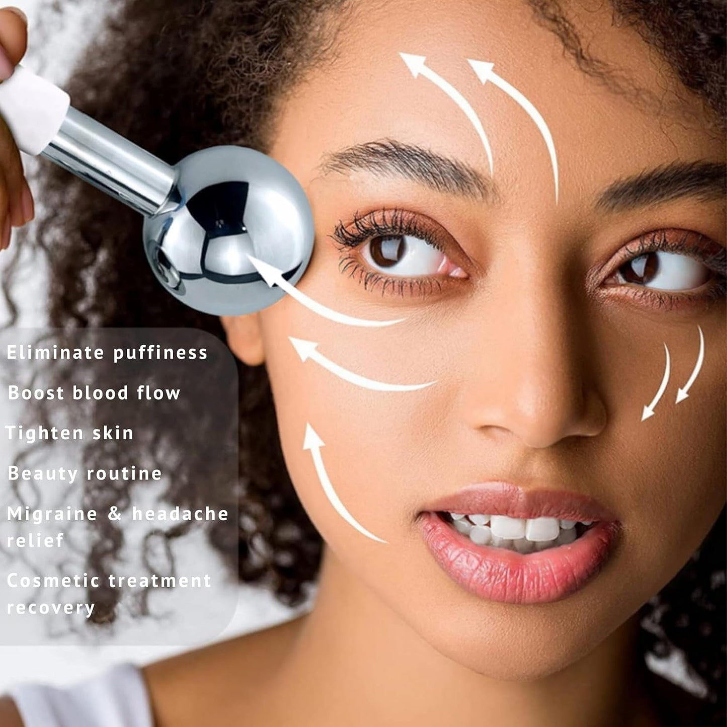 Ice Roller for Face Ice Globes Eye Massager Facial Roller Tools Stainless Steel Cryo Globes Long-Lasting Cold Therapy for Eyes, Hot Flashes, Body Skin Care for Puffiness, Wrinkles