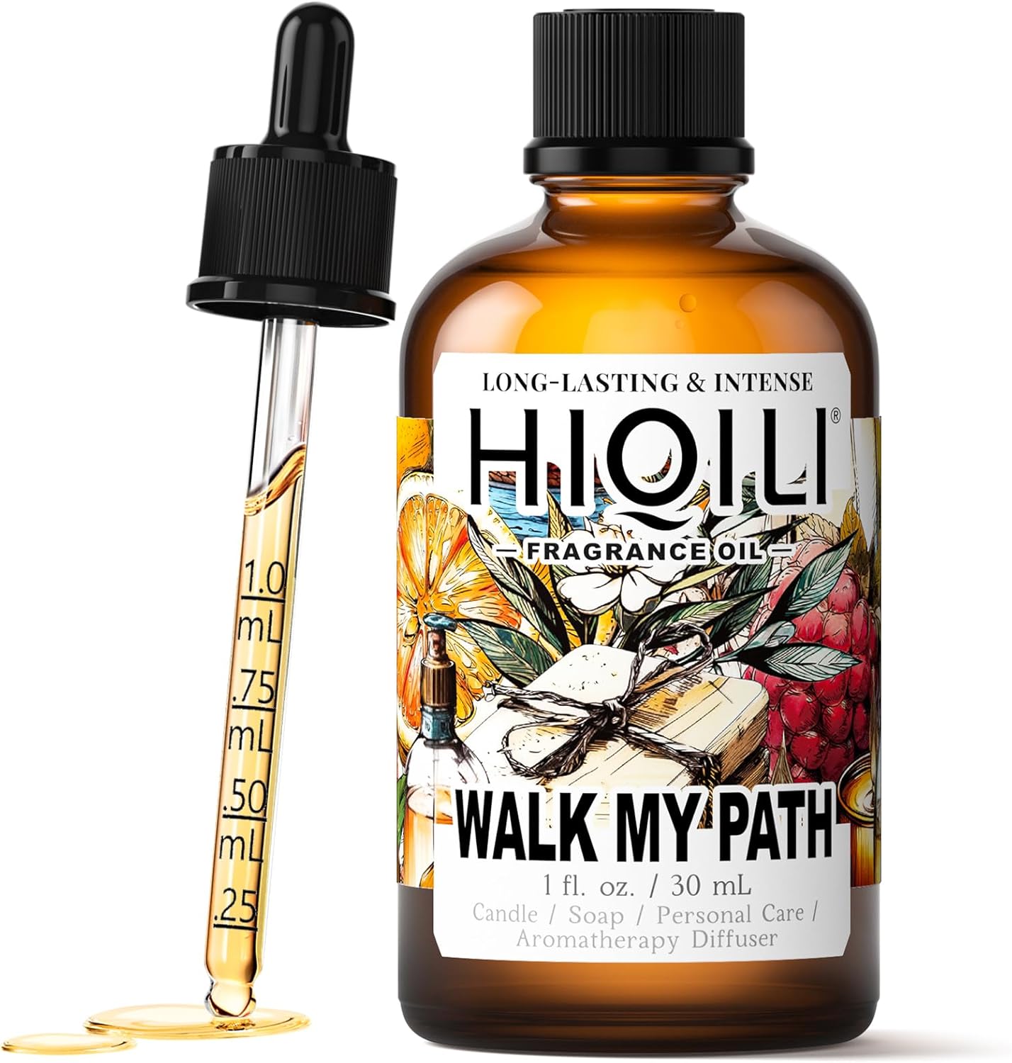 HIQILI Walk My Path Fragrance Oil for Home Diffuser, Inspired by Gi.o M.Way, Scented Soap, Candle Making, DIY Body Lotion & Scrub - 1 Fl Oz