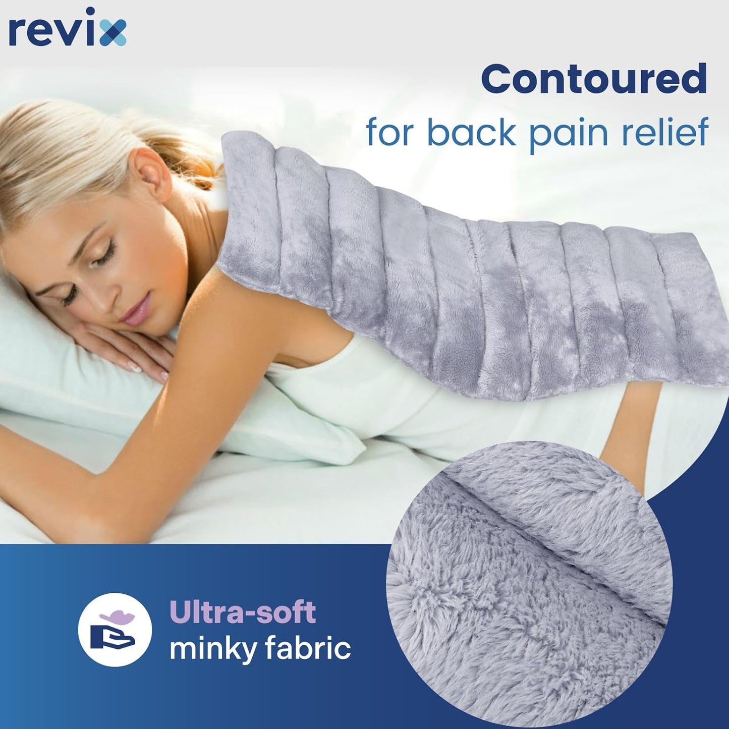 REVIX Extra Large Microwave Heating Pad for Back with Moist Heat, Microwavable Heated Wrap for Full Back, Stomach, Shoulder and Neck,Leg, Support Cold Therapy