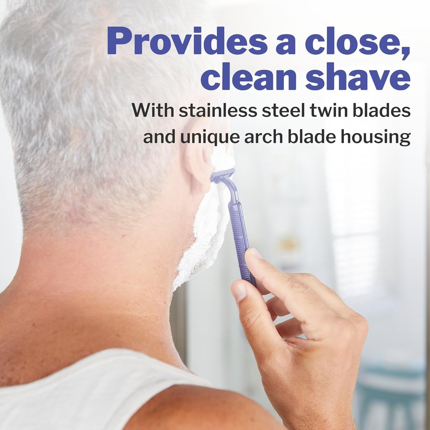 McKesson Disposable Razors [100 Count] – Twin Blade Bulk Shaving Razors for Men & Women, Stainless Steel, Blue, Single-Use for Medical Clinics, Tattoo, Travel, Camping & Salon Care