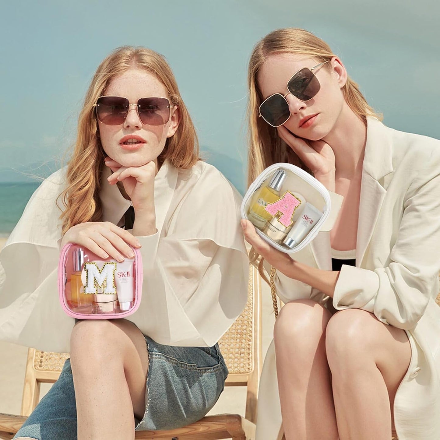 YOOLIFE Mini Makeup Bag | Clear Makeup Bag Toiletry Case | Portable Make Up Organizer | Small Cosmetic Bag for Purse | Best Friend Birthday Gifts Teacher Daughter Gifts | Gifts for Girls | Pink E