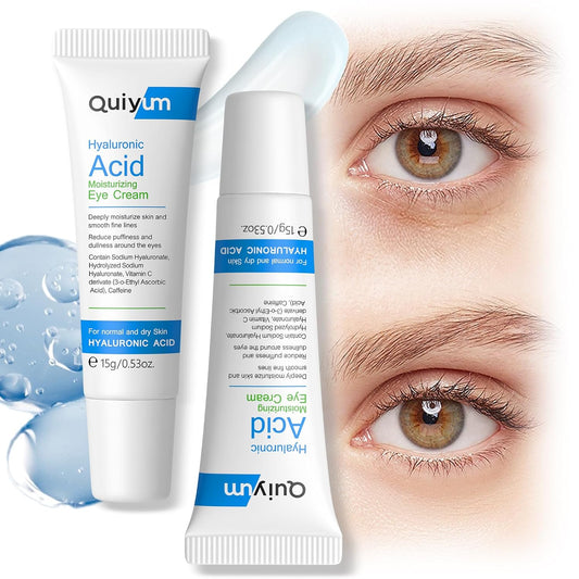 Hydrating Eye Cream, Under Eye Cream for Dark Circles & Puffiness, Hyaluronic Acid Eye Treatment Creams for Bags Under Eye, Reduce Fine Lines & Wrinkles, Anti Aging for Women 0.53oz, 2 Pack