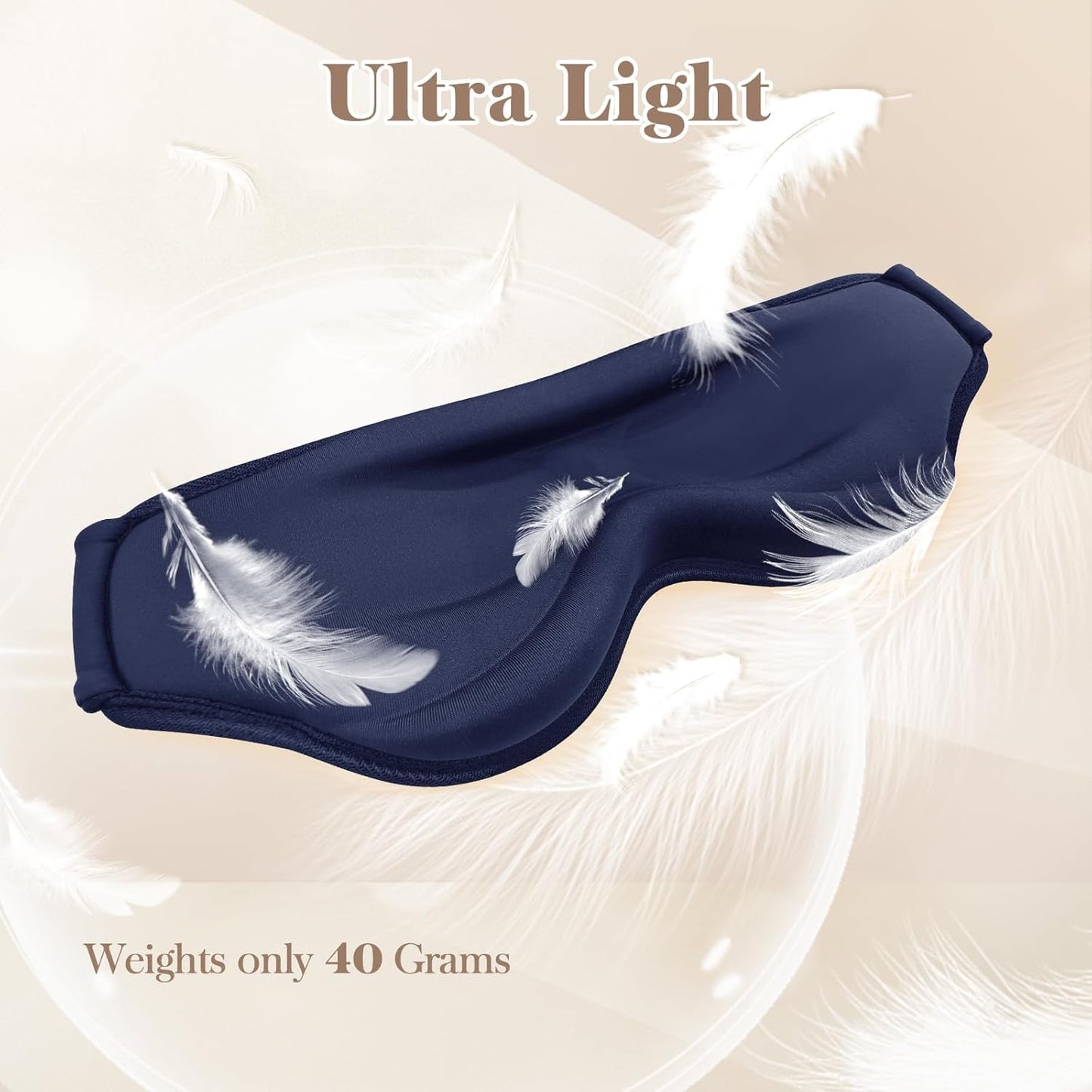 3D Cooling Eye Mask Sleep Mask for Men & Women, 100% Pressure-Free & Light Block-Out Eye Mask for Sleep with Easy Adjustable Strap, Night Eye Cover for Travel, Blue