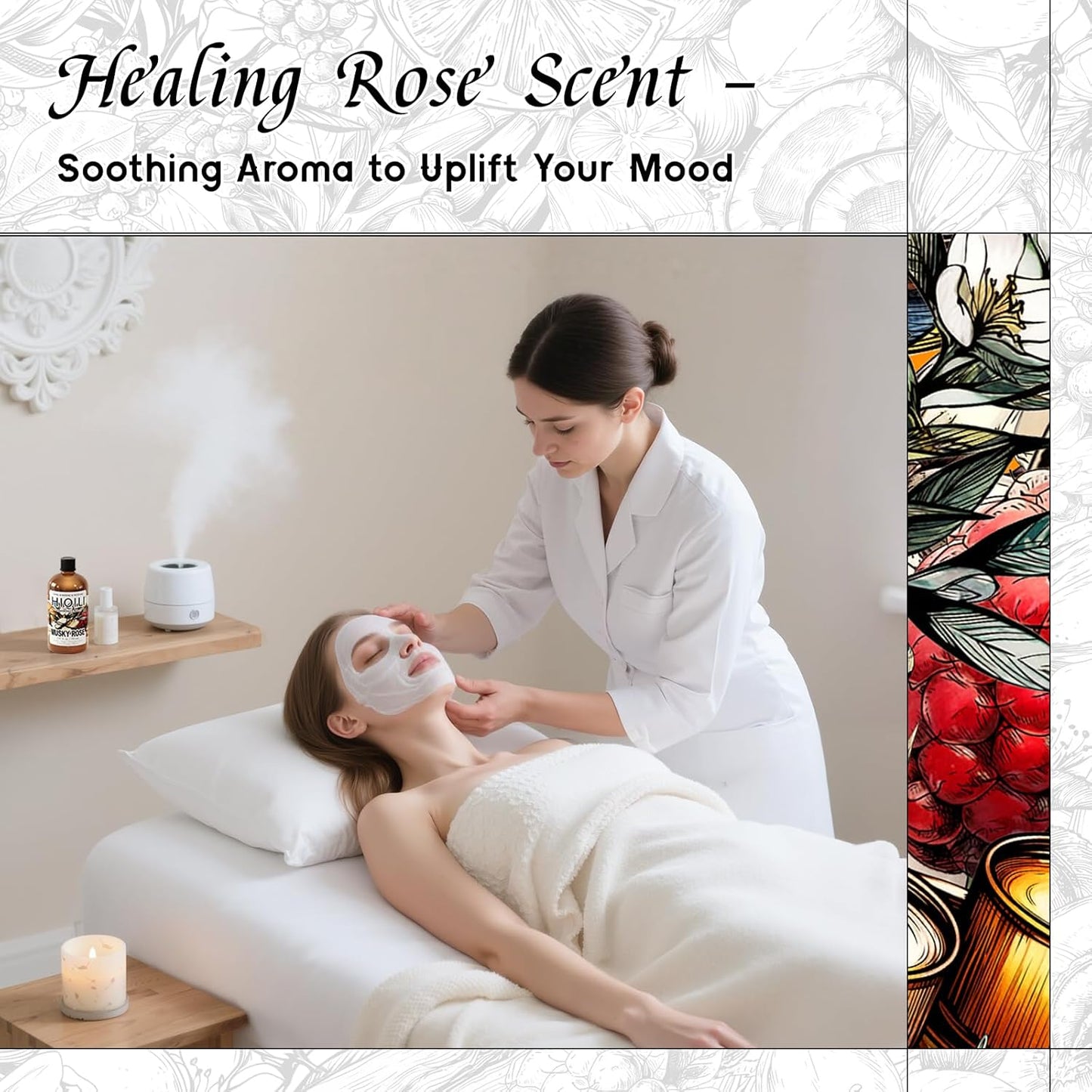 HIQILI Musky Rose Fragrance Oil for Hotel Diffuser, Luxury Scents, for Making Aromatherapy Candle, Perfume, Scented Home Decor- 5.07 Fl Oz