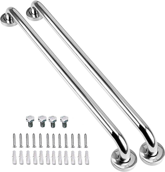 2 Pack 40 Inch Shower Grab Bar, iMomwee SUS304 Stainless Steel Bathroom Grab Bar Handle, Bathroom Shower Balance Bar,Safety Hand Rail Support,Handicap Elderly Senior Assist Bath Handle(1.25" Diameter)