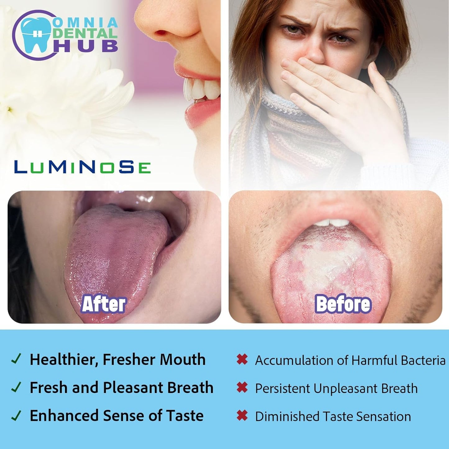 2PCs Medical Grade Tongue Scraper by Omnia One | Stainless Steel Tongue Cleaner, Metal Tongue Scraper with Travel Bag | Tongue Scrubber for Bad Breath, Boost Oral Hygiene