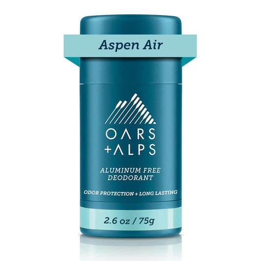 Oars + Alps Aluminum Free Deodorant for Men and Women, Dermatologist Tested and Made with Clean Ingredients, Travel Size, Aspen Air, 1 Pack, 2.6 Oz
