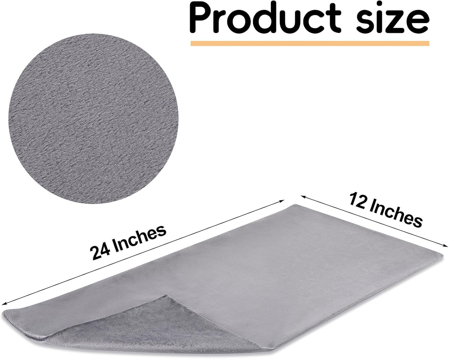 Mixweer Flannel Heating Pad Replacement Cover Soft Flannel Replacement Cover for Heating Pad or Pillow(Grey,12 x 24 Inches)