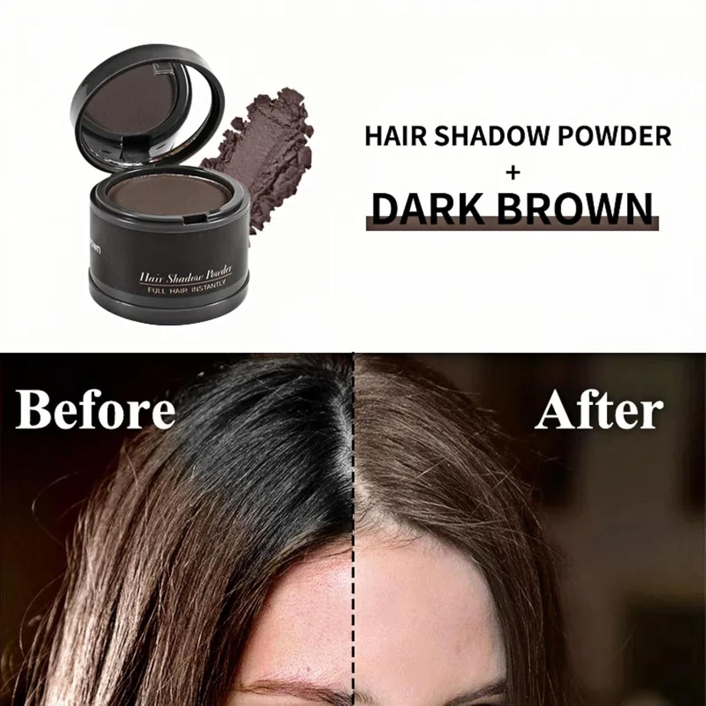 gowwim Hairline Powder(Dark Brown) Hair Root Dye, Instantly Hair Color Shadow Cover Gray Hair Root, Hair Touch-Up, Thin Hair Powder 4 g