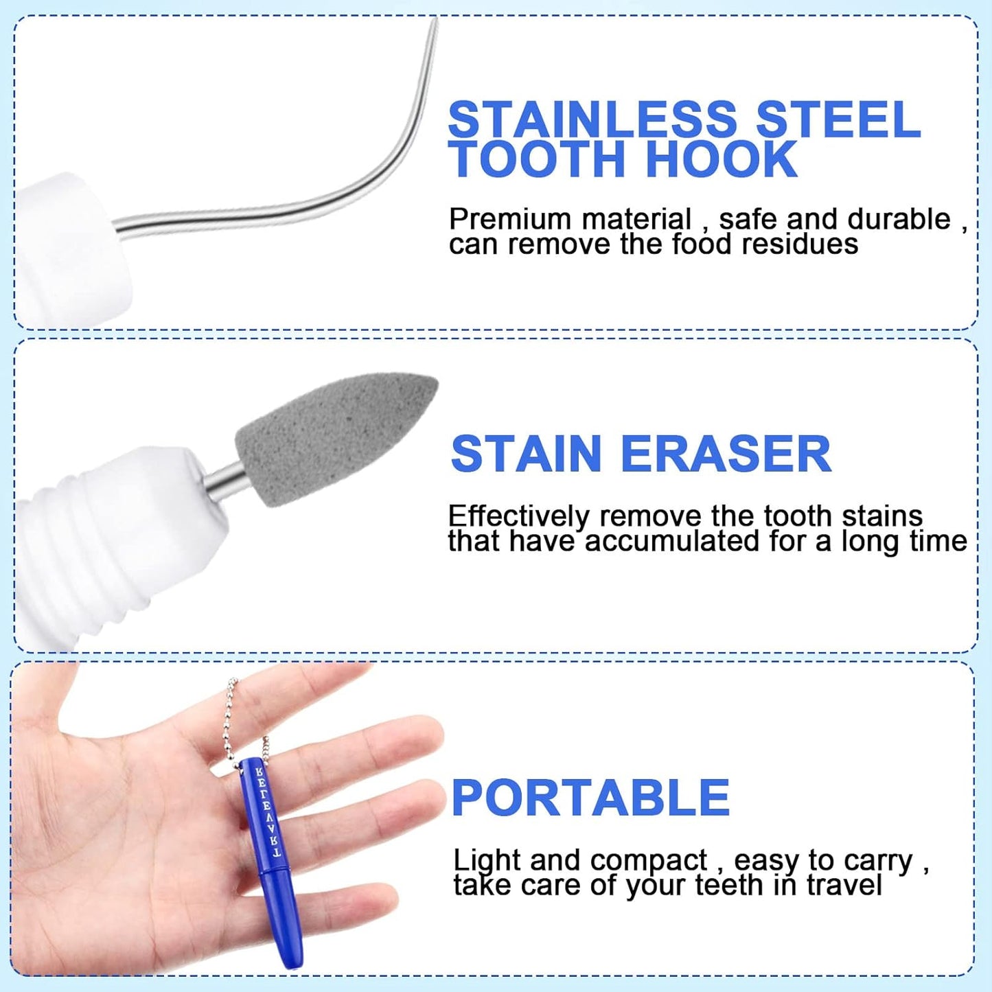 4 Pieces Travel Dental Tooth Picks Mini Metal Toothpick Holder Reusable Portable Toothpick Holder Pocket Tooth Dental Tool Set Remove Plaque Toothpicks for Teeth Cleaning with Keychain