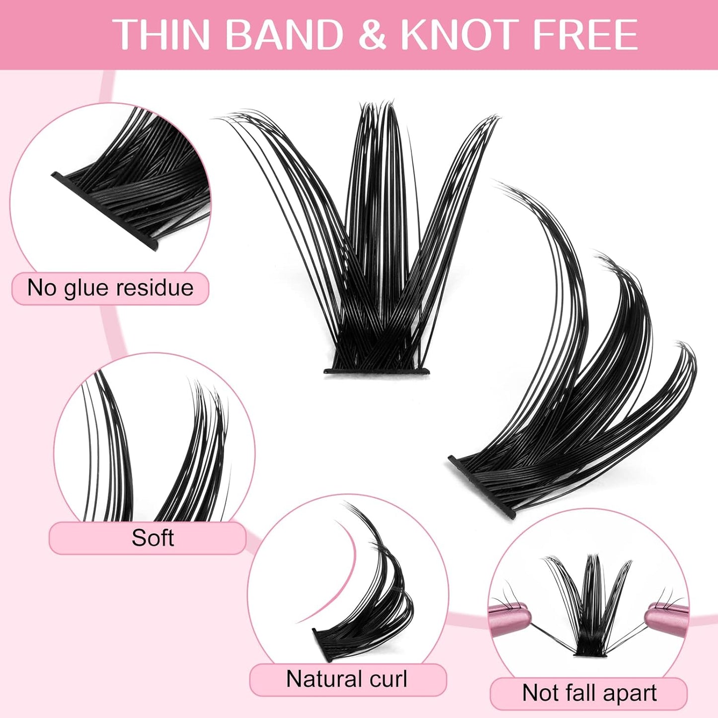 280 Pcs Individual Lashes 50D-D-0.07-10 Cluster Lashes C D Curl Wispy Lashes Bottom Lashes DIY Lashes At Home（50D-D-0.07-10）