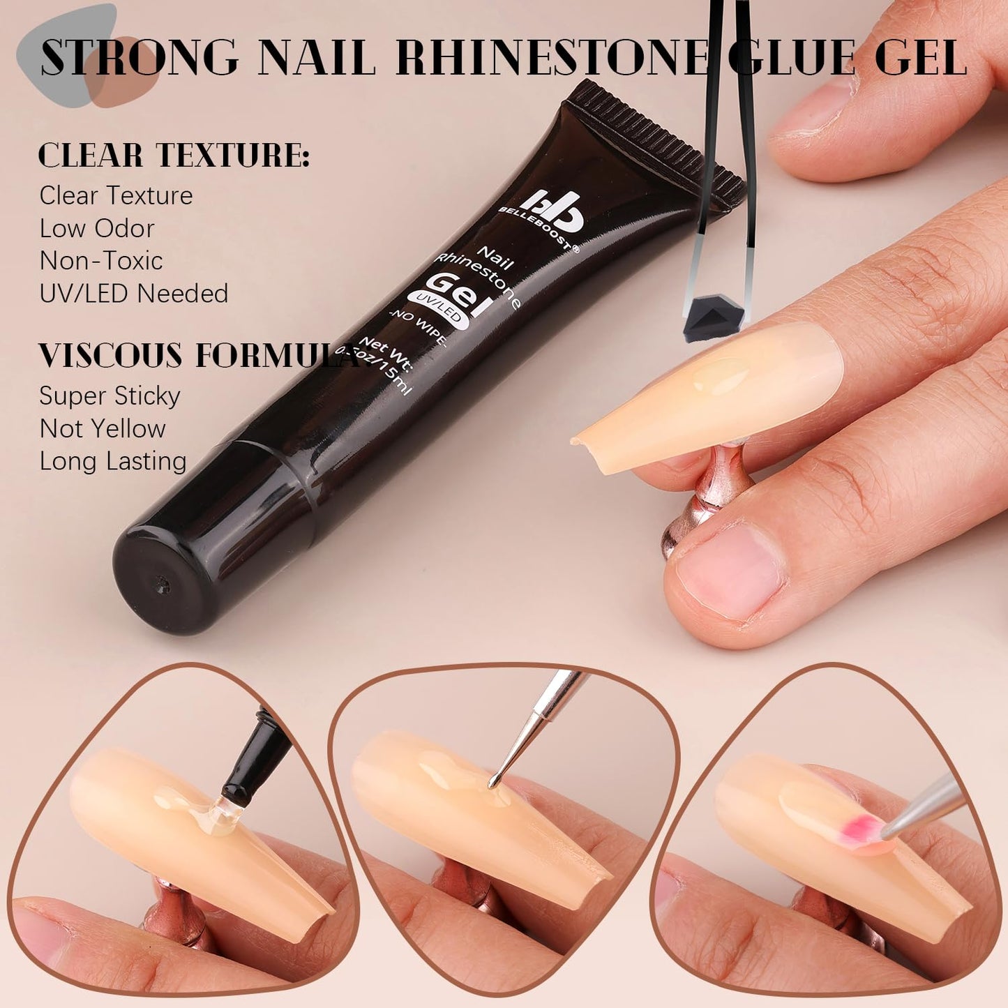 Glass Nail Rhinestones Multi-Shapes Flatback Gems, Round Crystal Glue Gel + 1500Pcs,arty Nails Diamond Gemstones