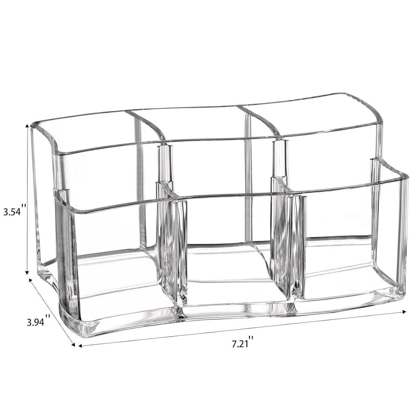 Tbestmax 6 Slot Acrylic Makeup Brushes Holder Organizer, Clear Eyebrow Pen Container Cosmetics Storage