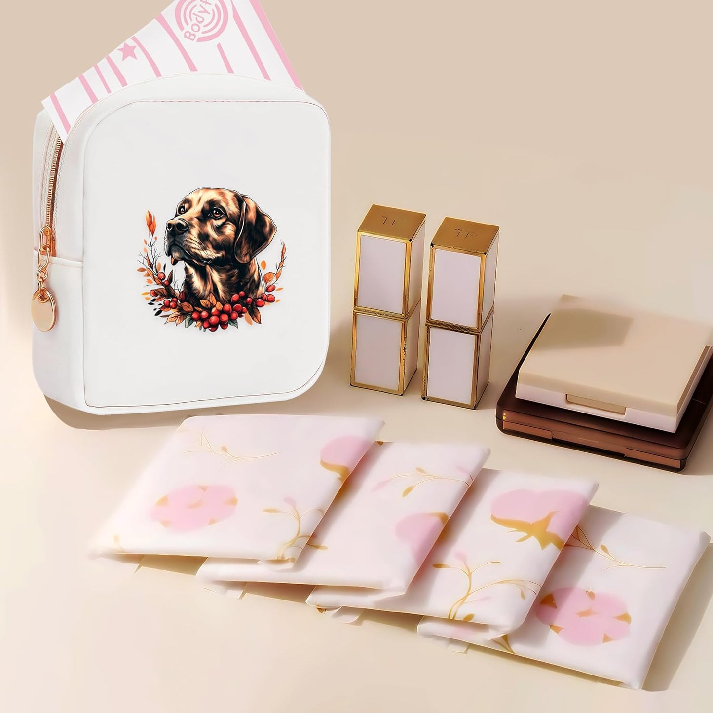 Labrador Mini Makeup Bag, Labrador Gift For Women Girls, Cute Portable Zipper Pouch Cosmetic Bag For Teen Girls Kids, Small Storage Bag For Sanitary Pad, Period napkin bag!