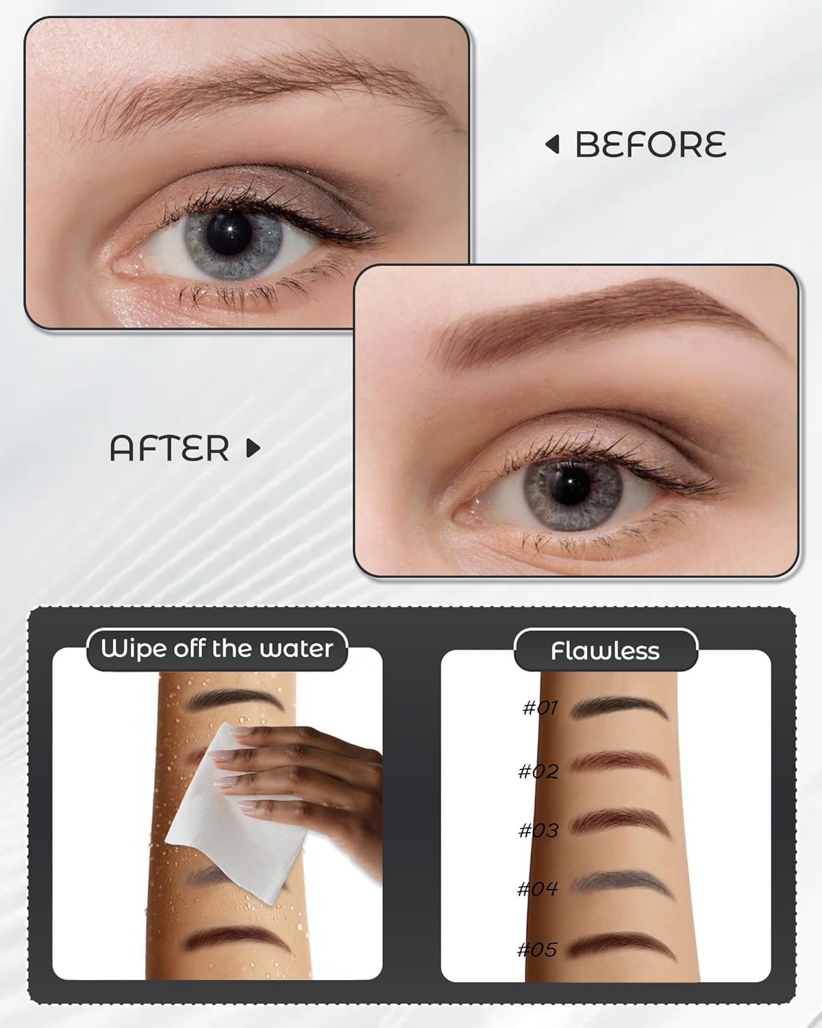 12Pcs Microblading Eyebrow Pencils Light Brown Waterproof Eye Brow Pencil w/Eye Brow Razor & Scissors Kit 0.5mm Ultra-Fine Tip Creates Hair-Like Strokes for Women Effortless Natural Brows