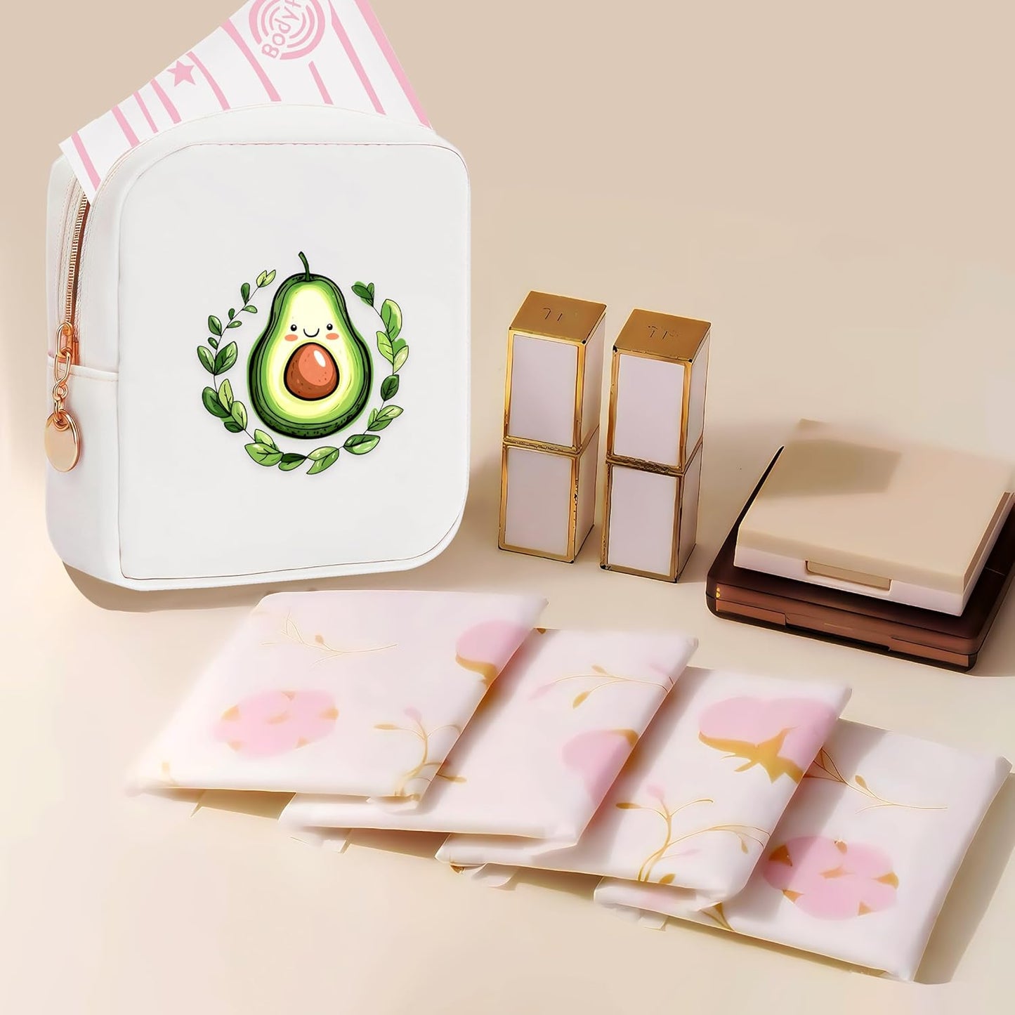 Avocado Mini Makeup Bag, Avocado Gift For Women Girls, Cute Portable Zipper Pouch Cosmetic Bag For Teen Girls Kids, Small Storage Bag For Sanitary Pad, Period napkin bag!