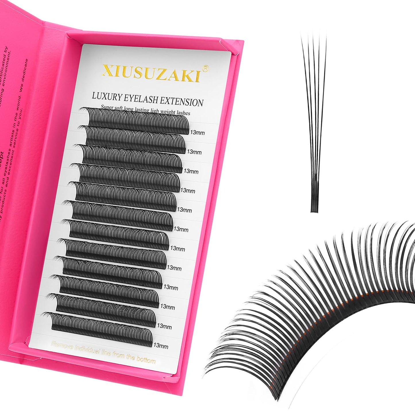 5D Flower Lash Extensions Spikes Lashes 0.07 Matte Black D Curl Lashes 9mm Volume Eyelash Extension Lash Trays Professional Use(5D Flower,0.07-D,9mm)