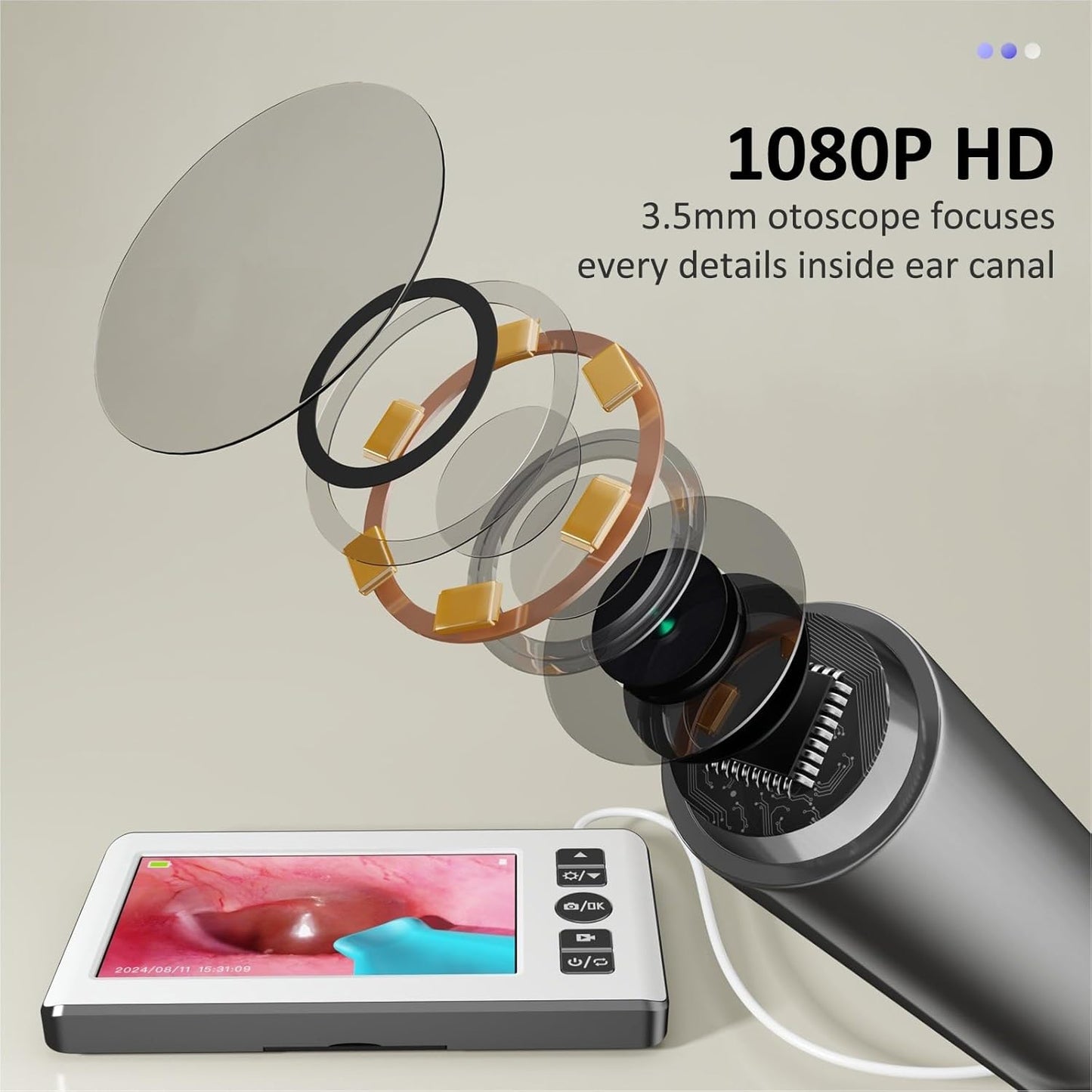 Ear Wax Removal Kit with Camera | Ear Cleaner with 4.3" IPS Display, 1080P HD, 2500mAh Battery, Silicone Tips | Standalone Tool, No Phone Required