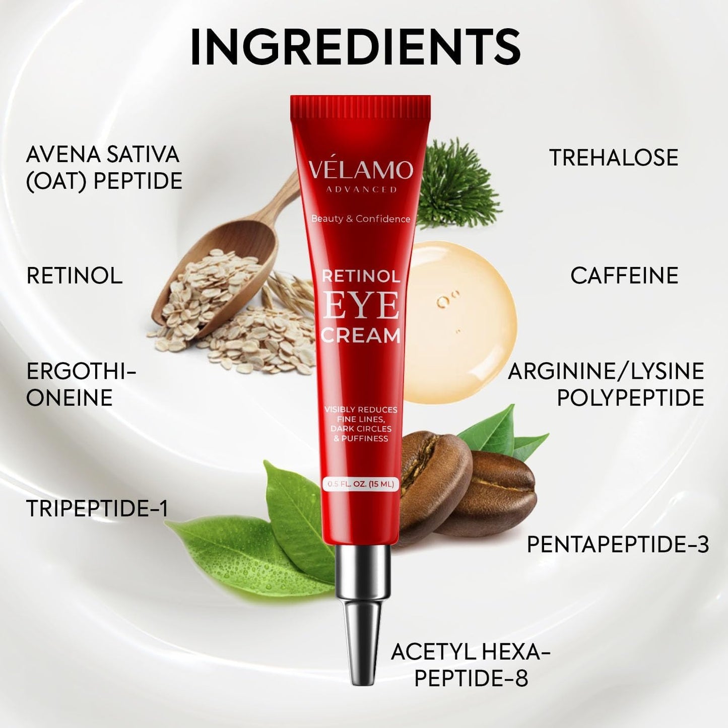 Rapid Reduction Retinol Eye Cream: Under Eye Cream Instantly Reduces Wrinkles Fine Lines Under Eye Bags Puffiness Dark Circles Crow's Feet - Rapid Face Lifting Tightening Firming 1 OZ/15G