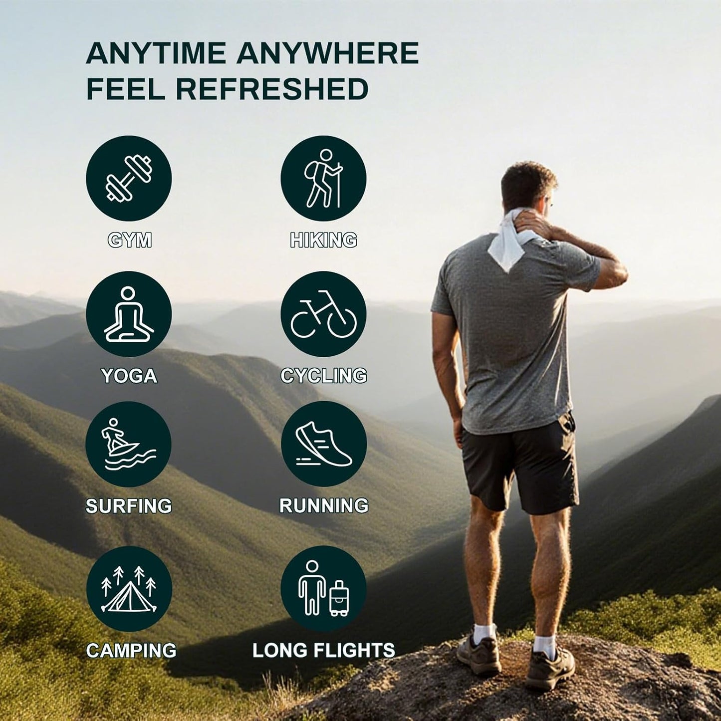 5X Larger Extra Large Body Wipes for Adults Bathing No Rinse 18 Pack, Cooling Travel Pack for Outdoors Sports, Portable Disposable Body Cleansing Towelettes, Great for Gym, Camping