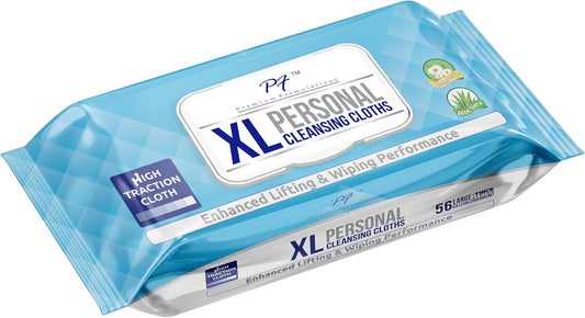 XL Adult Wipes – (56 Wipes) High Traction, Uber Thick & Extra Large Wash Cloths | Disposable Incontinence Wipes with Aloe for Personal Hygiene