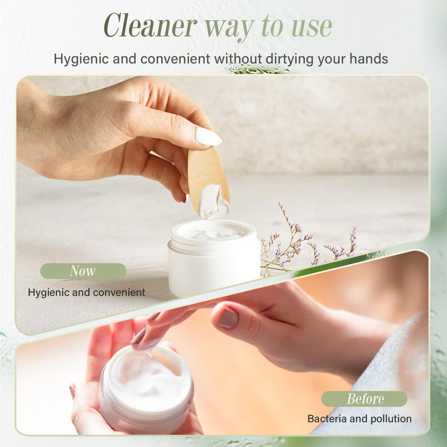 Bamboo Deodorant Applicator, Cream Applicator Spreads Deodorant Cream Precisely, Deodorant Spoon Keeps Hands Clean, Deodorant Cream Applicator Suits Various Creams, Durable and antibacterial. (Big)