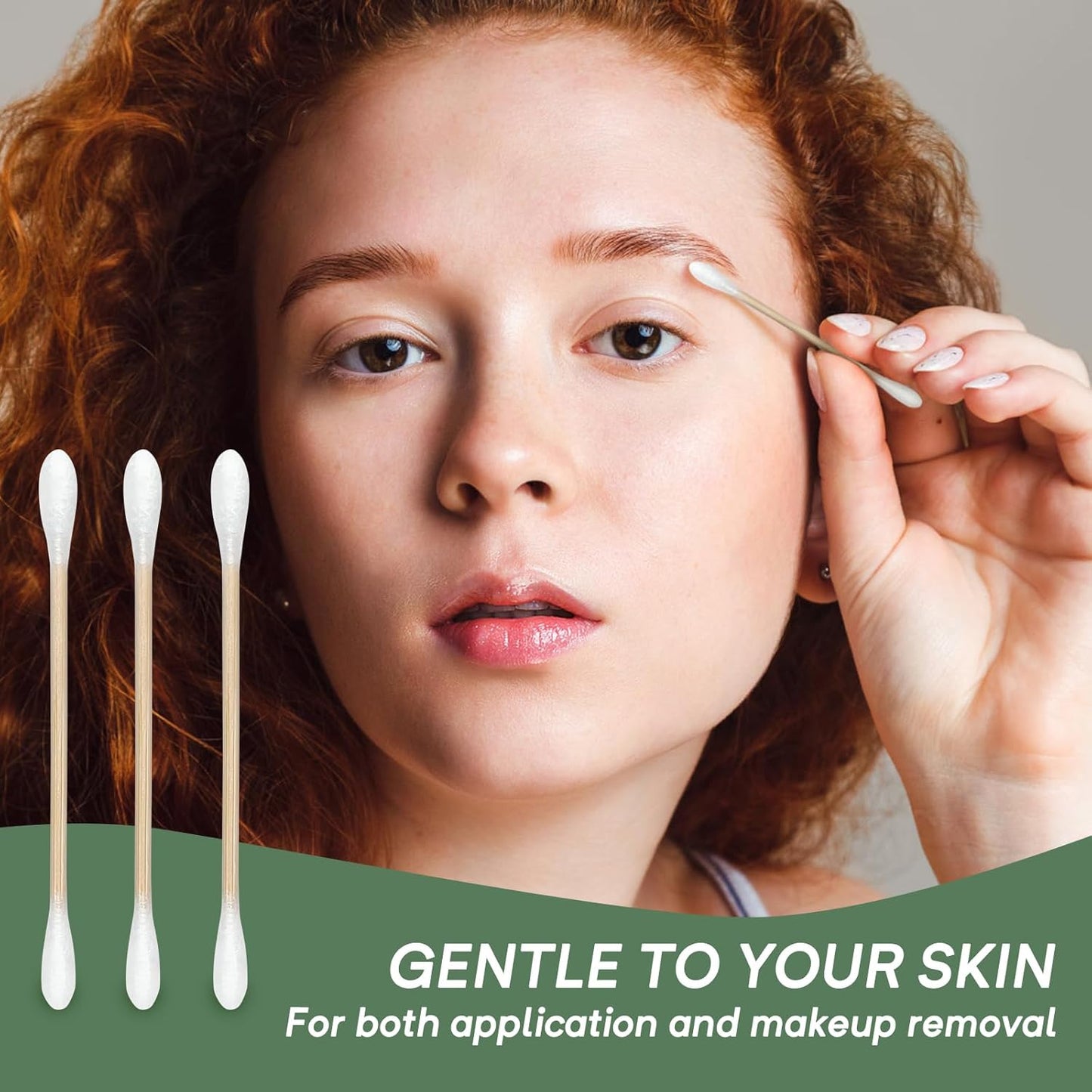 1000 ct Bamboo Cotton Swabs - Sturdy Bamboo Core, Soft Cotton Tips - Disposable Swabs for Beauty, Makeup, Beauty, Skincare and Personal Care - Eco-Conscious Packaging