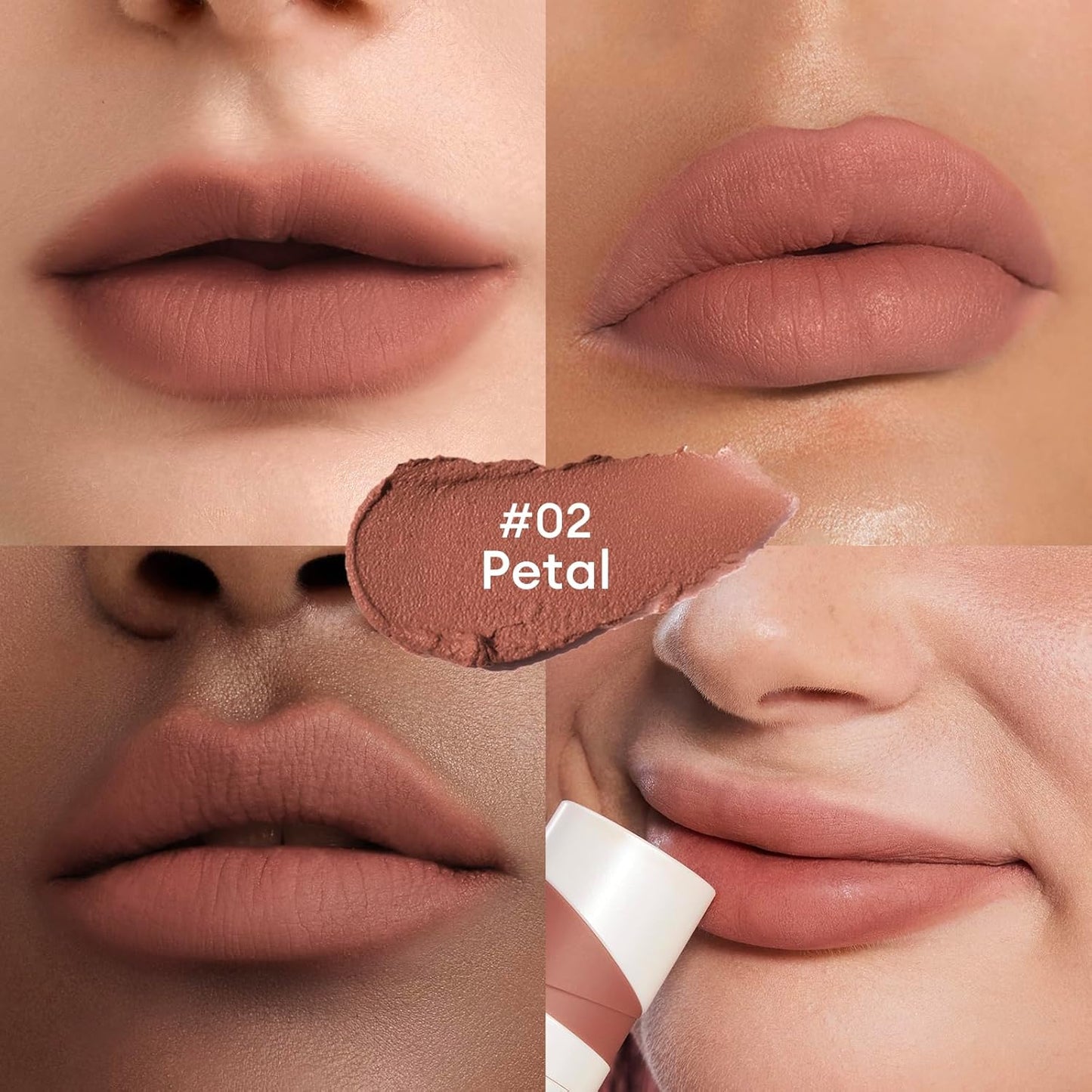 ITY Velvet Matte Finish Lip Stain-Mousse Textured Lip Clay, Conceals Lip Lines, Rich Pigment Lip Tint Lipsticks,2 Pack, 0.14 oz (4g) in Petal, Berrylicious