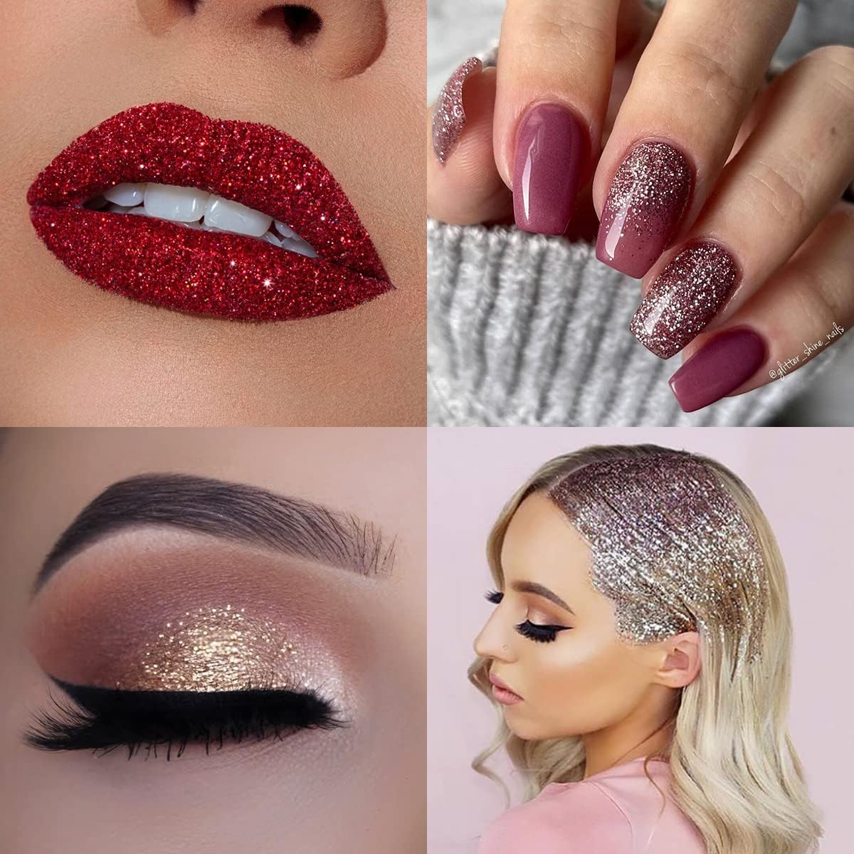 Fine Glitter for Nail Art, 100g/3.5oz Extra Fine Powder Packs for Epoxy Resin Art, Craft for Tumblers Candle Slime Making, Festival Body Face Eyeshadow Nail (Rose Blush)