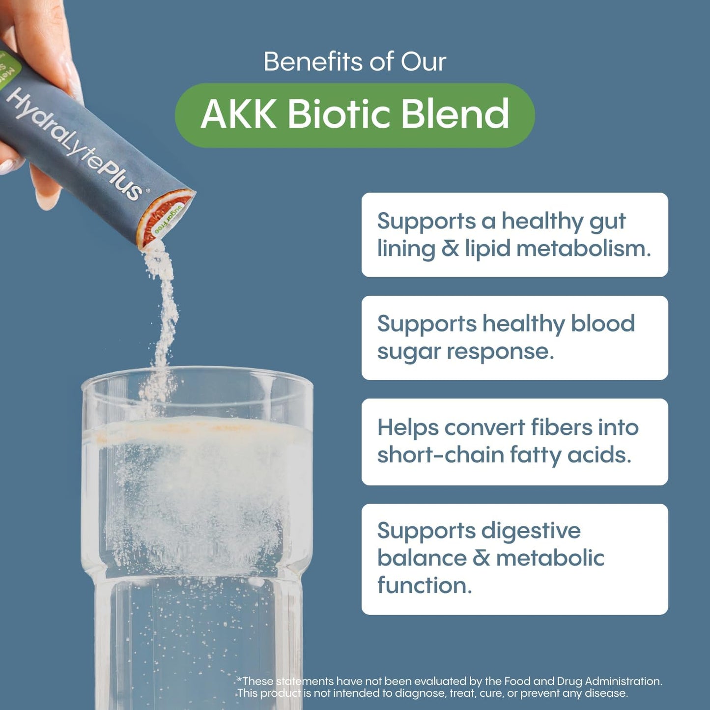 Hydralyte Plus Metabolic Support - Sugar-Free Electrolytes + Akkermansia Probiotic for Women and Men - Blend of Prebiotics and Probiotics for Digestive Support + Fiber (30 Pack, Blood Orange)