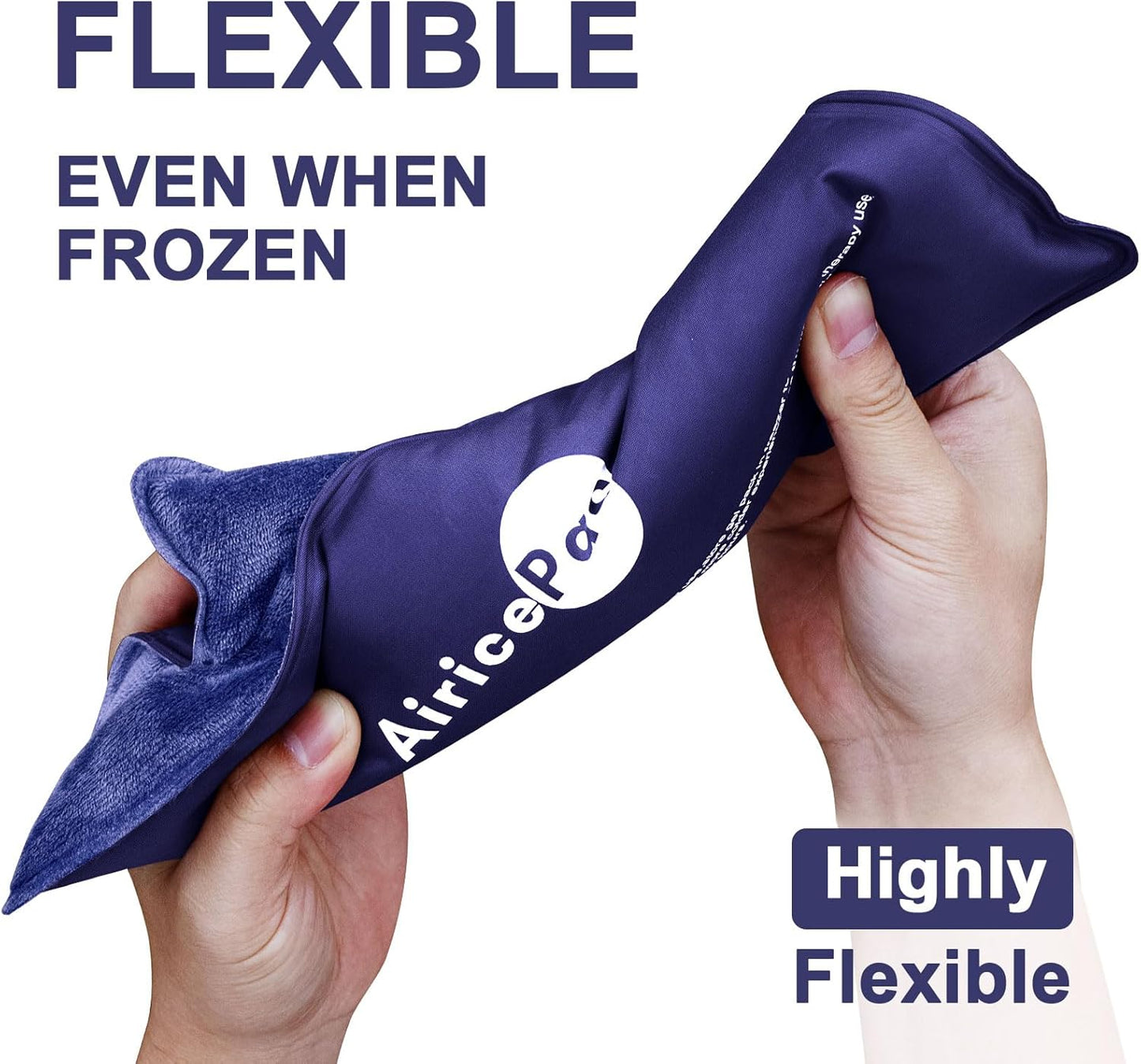 2 Ice Packs for Pain Relief, Gel Cold Pack for Knee Neck Shoulder Ankle Elbow Hip Back Injuries Reusable, Hot & Cold Compress Therapy for Swelling, Bruises, Surgery, 7”x 11”, Blue