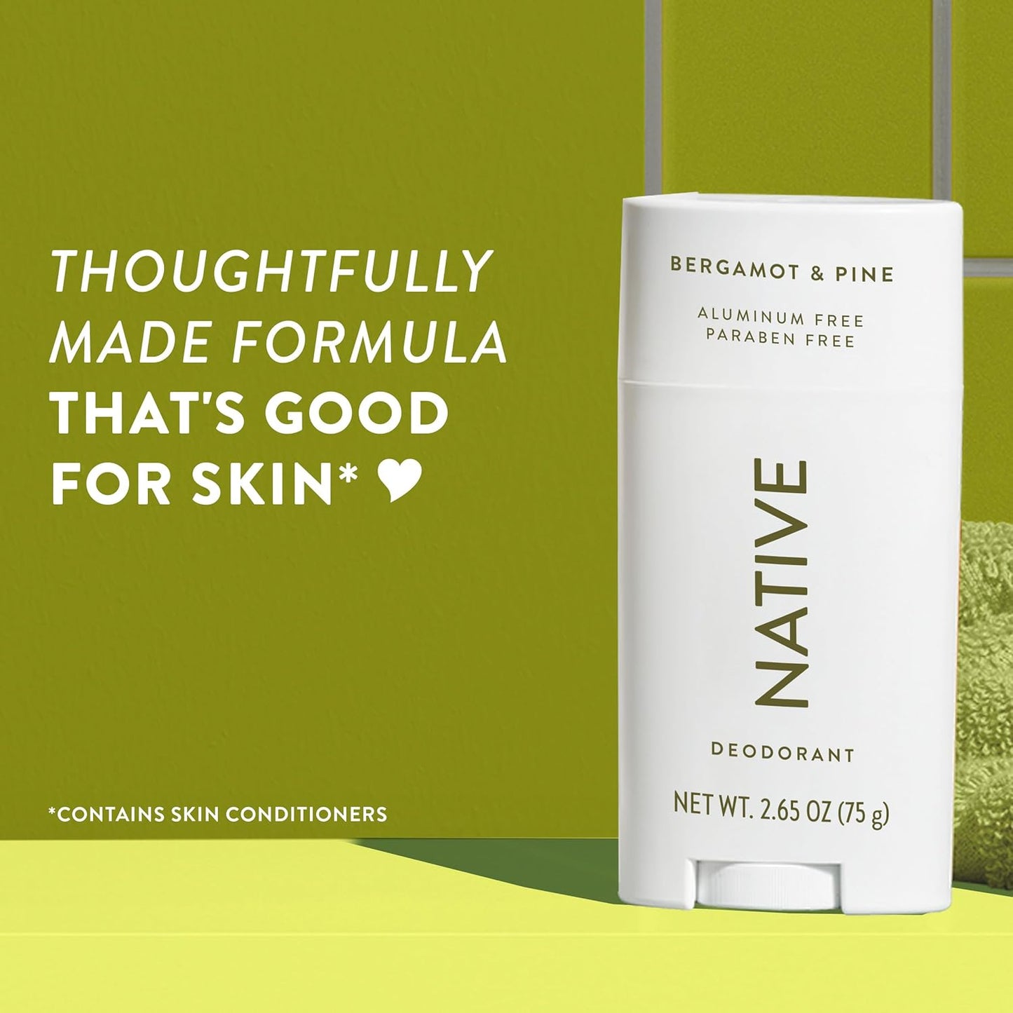 Native Deodorant Contains Naturally Derived Ingredients, 72 Hour Odor Control | Seasonal Scents for Women and Men, Aluminum Free with Baking Soda, Coconut Oil & Shea Butter | Bergamot & Pine