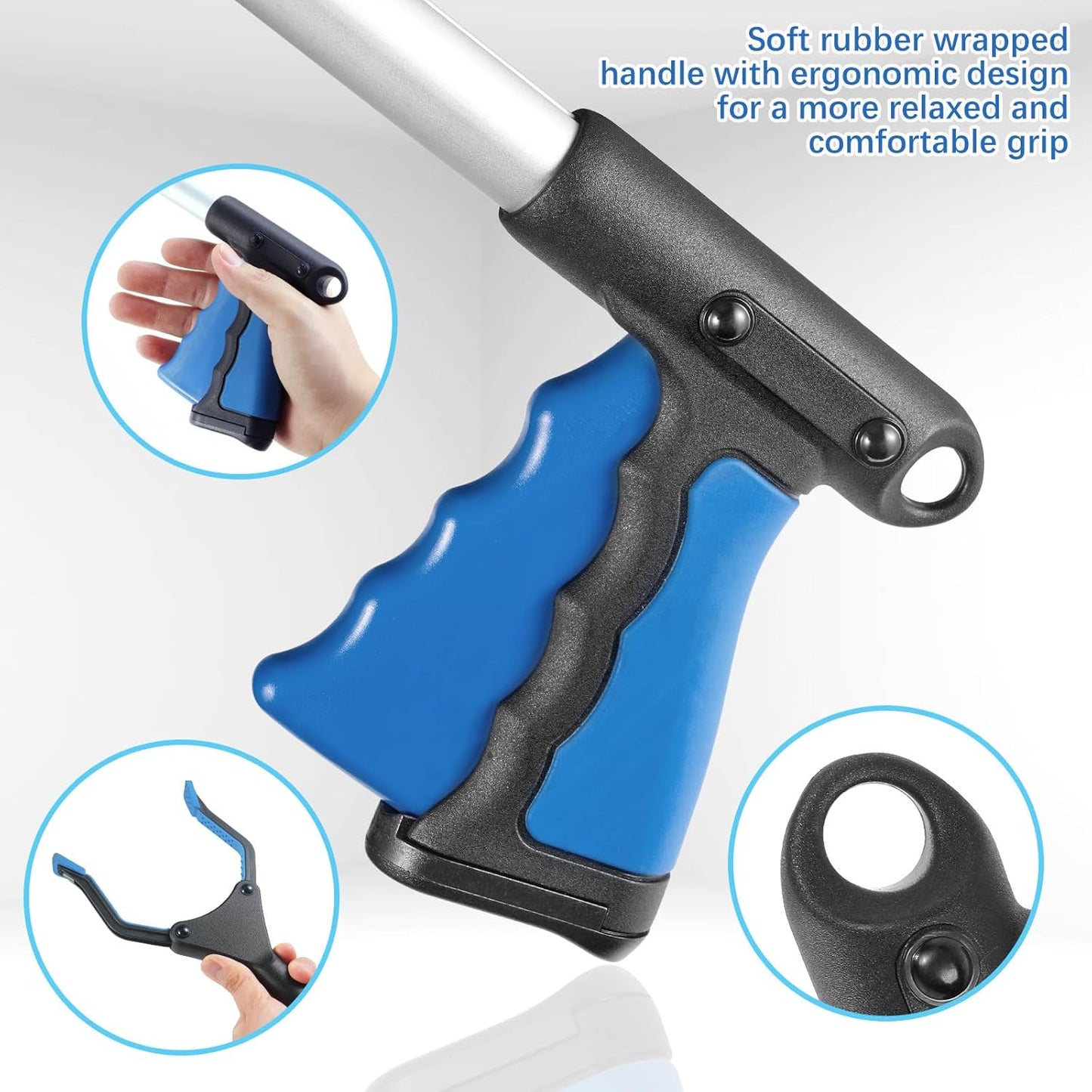 32 Inch Grabber Reacher Tool, Grabbers for Seniors Heavy Duty, Trash Picker Upper Grabber, Collapsible and Easy to Store, Wide Jaw, Grips Items Easily and Securely