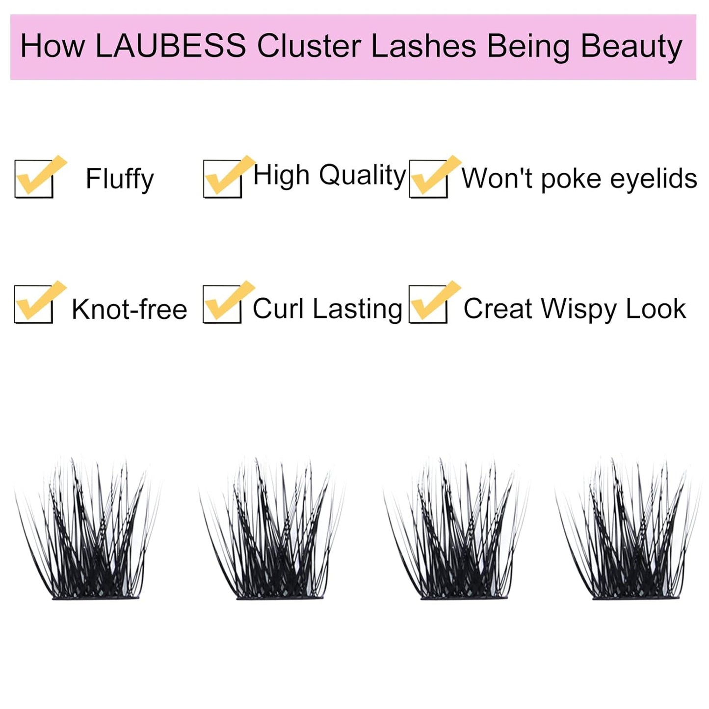 Individual Lashes 72 Cluster Lashes Mixed Tray Volume Eyelash Clusters DIY Lash Extension Kit Soft Lash Clusters Fluffy Mink Cluster Eyelash Extensions (03-0.07C, 9-16mm)