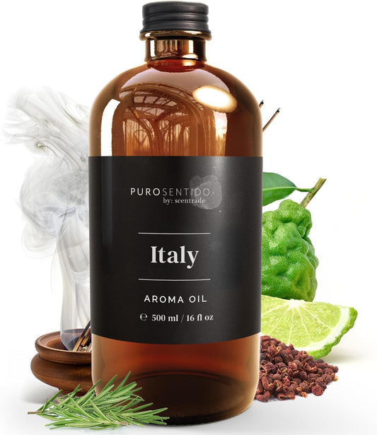 PuroSentido Italy Aroma Oil (500 ml) - Luxury Fragrance Oil for Diffusers and Humidifiers, Sicilian Lemon, White Rose & Musk Home, Hotel & Spa Scent