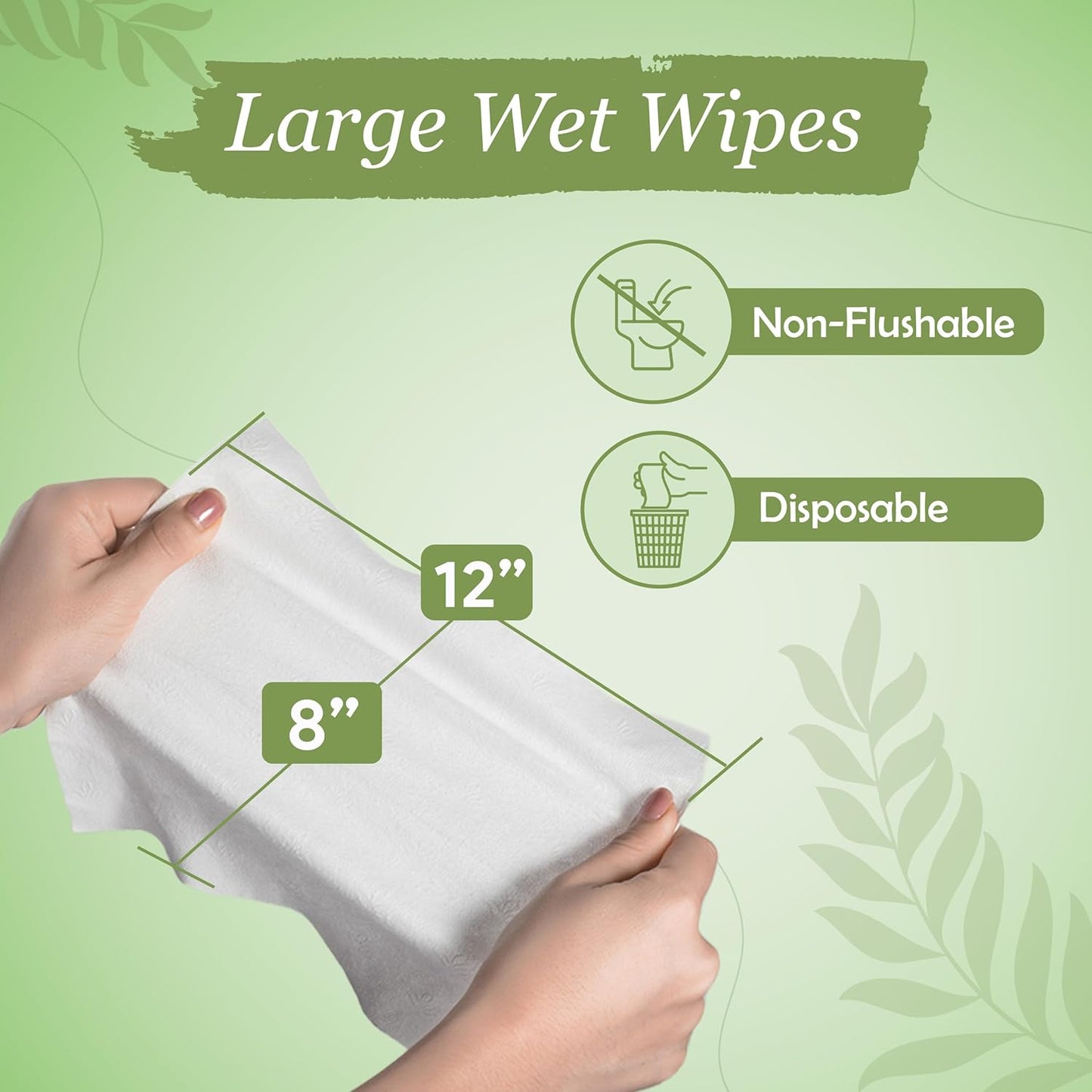 X Large Wet Wipes for Adults - 4 Packs of 56 [224 Count] Disposable Incontinence Wipes, 12" x 8" Adult Wipes for Elderly - Personal Body Wipes for Women and Men, Pre Moistened Adult Washcloths