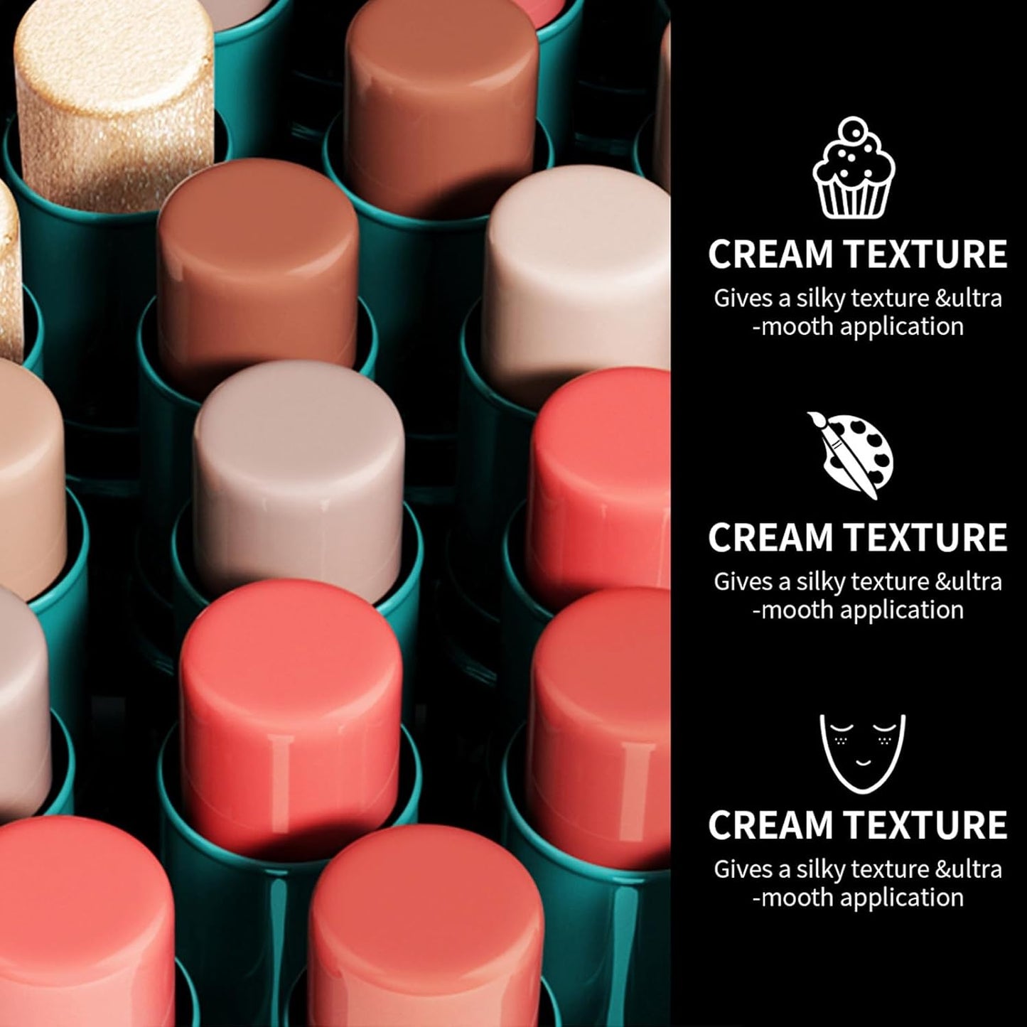 3pcs Face Contour Stick, Highlighter Stick Blush Stick Cream Contour Kit Makeup Set with Brush, Contouring Stick for Fair Skin, Concealer Stick Makeup Gift for Beginner Women Teen Girls