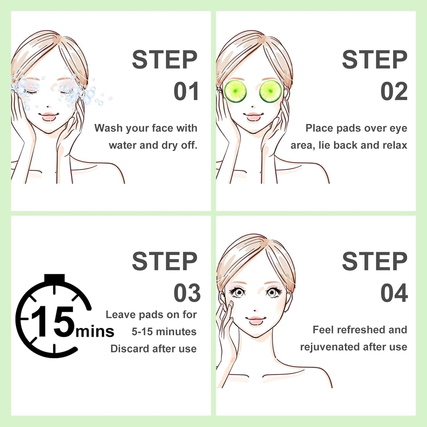 72 Count Eye Pad Cucumber Eye Pads Spa Day Kit Cooling Eye Pads Spa Accessories Face Masks Skincare Spa Party Sleepover Party Supplies Spa Gifts Bulk Party Favor