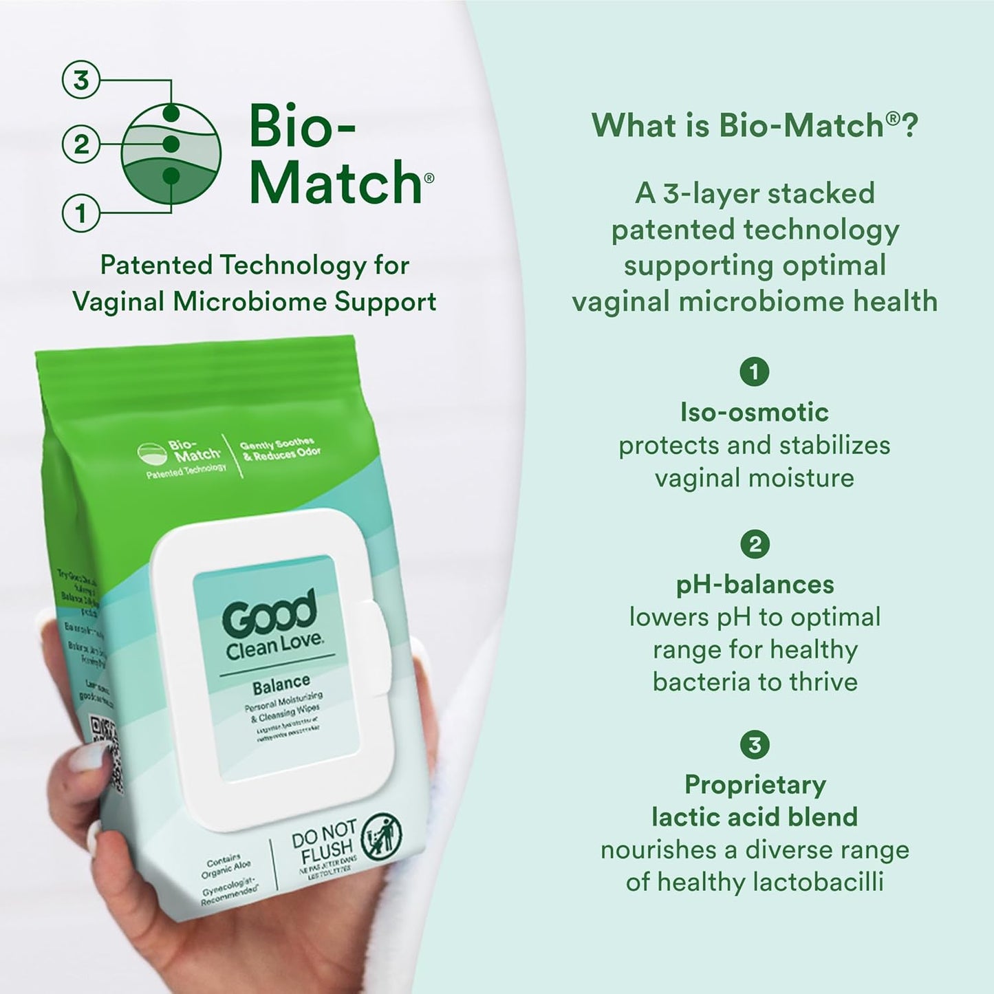 Good Clean Love Balance pH-Balanced Feminine Wipes, Supports Vaginal Health Naturally & Reduces Odor, Non-Irritating Moisturizing & Cleansing Hygiene Product Made with Organic Aloe, (30 Count)